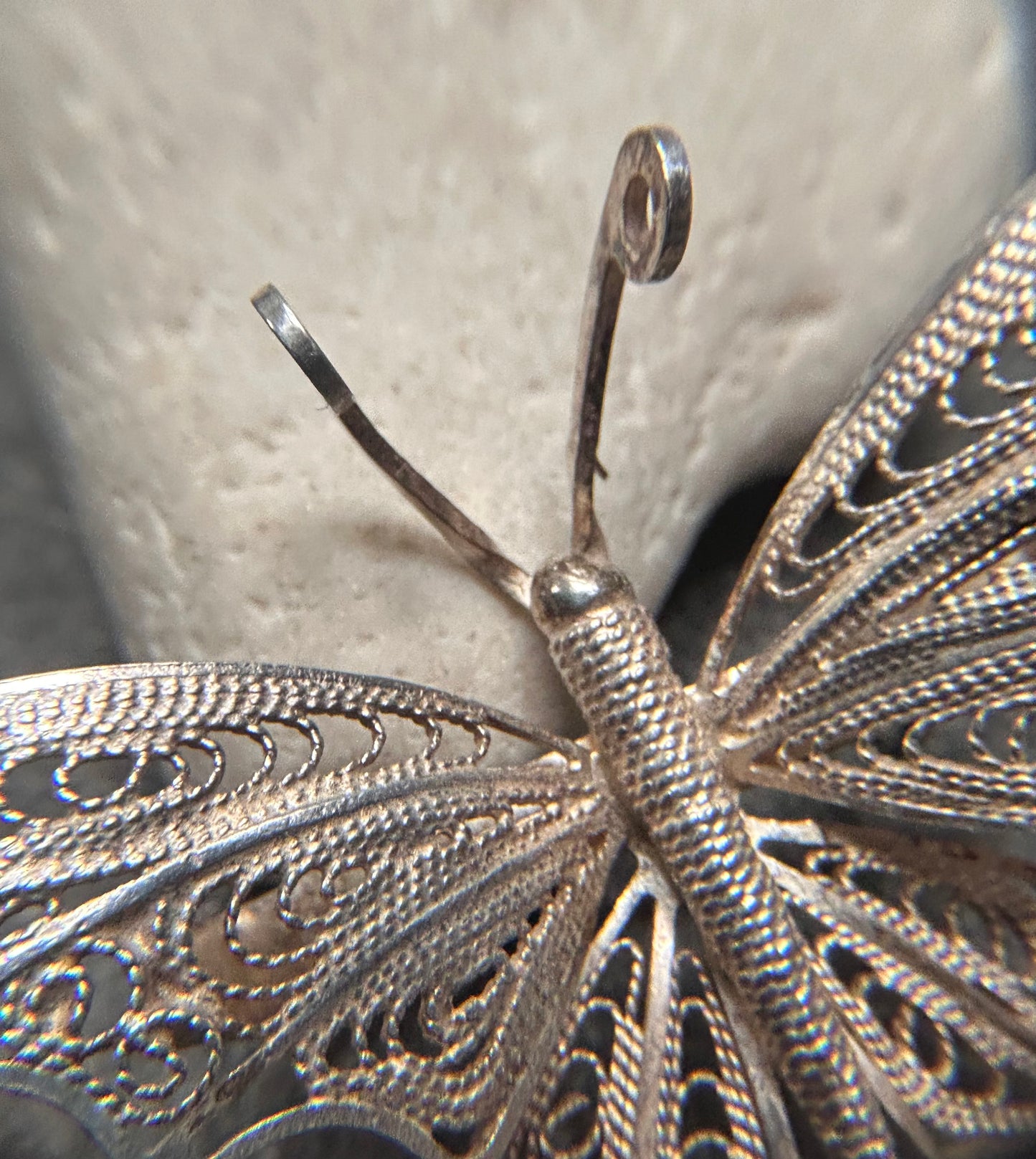 🦋 Vintage Sterling Silver Filigree Butterfly Brooch 🦋