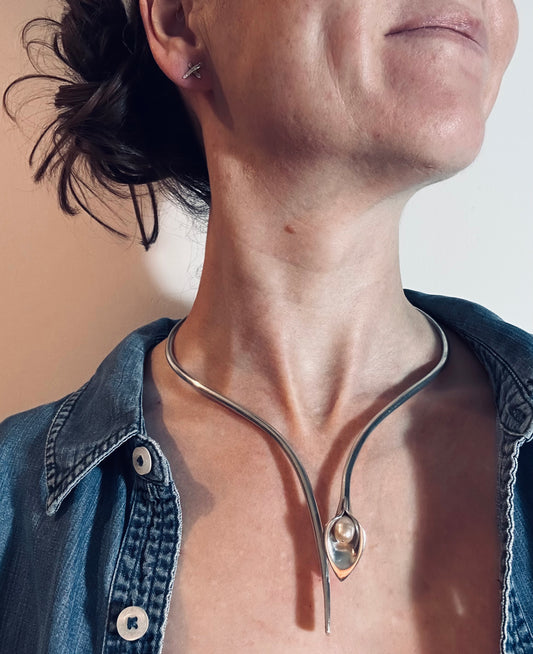 Carla Lily’ Torque Necklace by Amanda Cox, hallmarked 2003