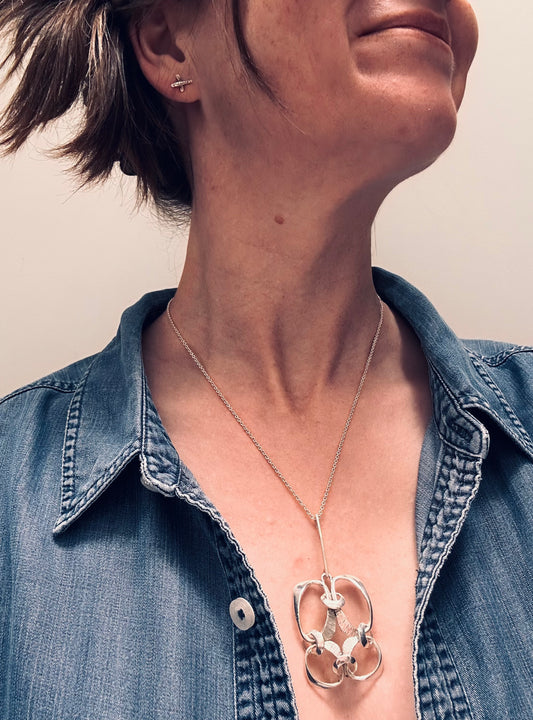 Vintage German Sterling Silver Pendant Necklace (1974, 925)