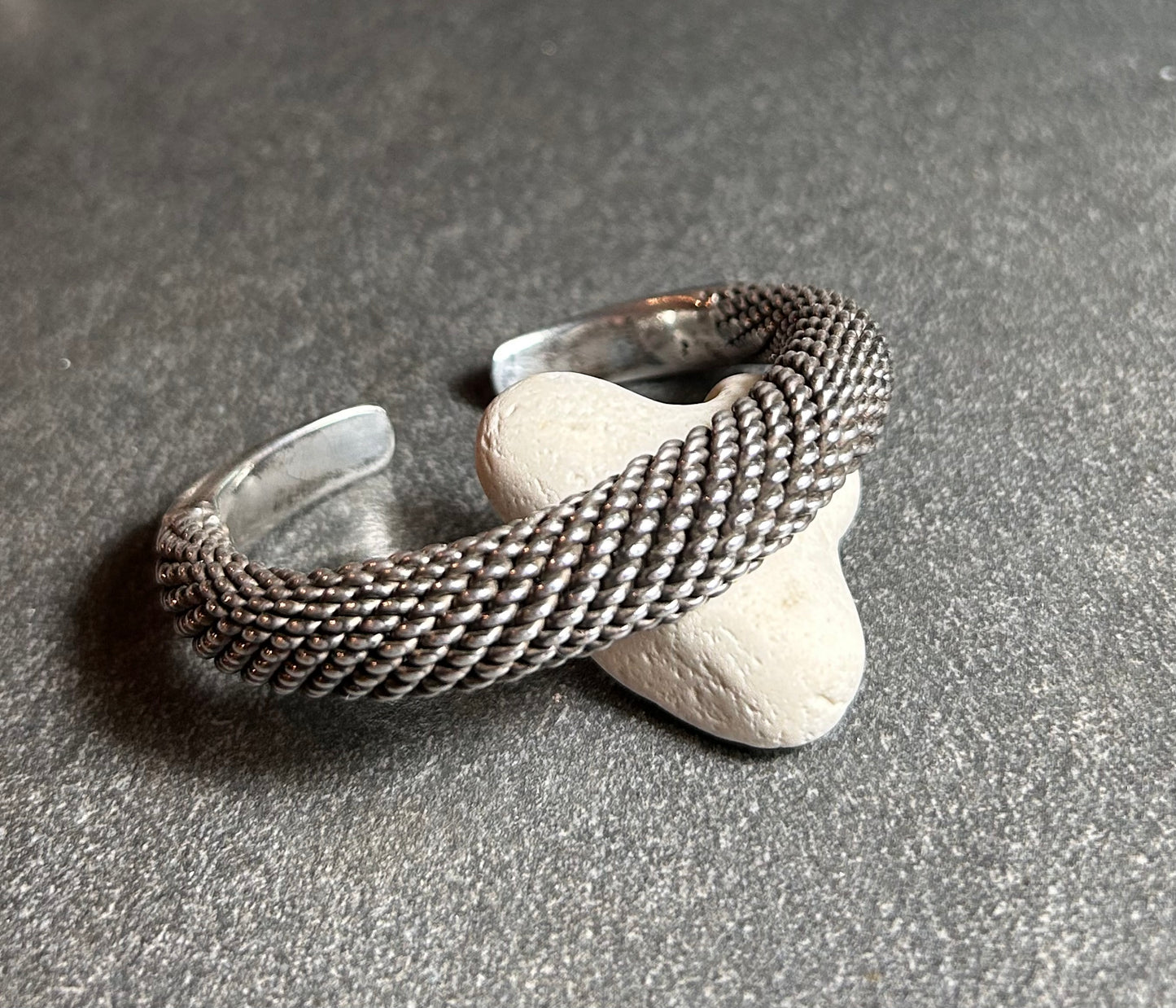 Exceptional twisted vintage sterling silver bracelet