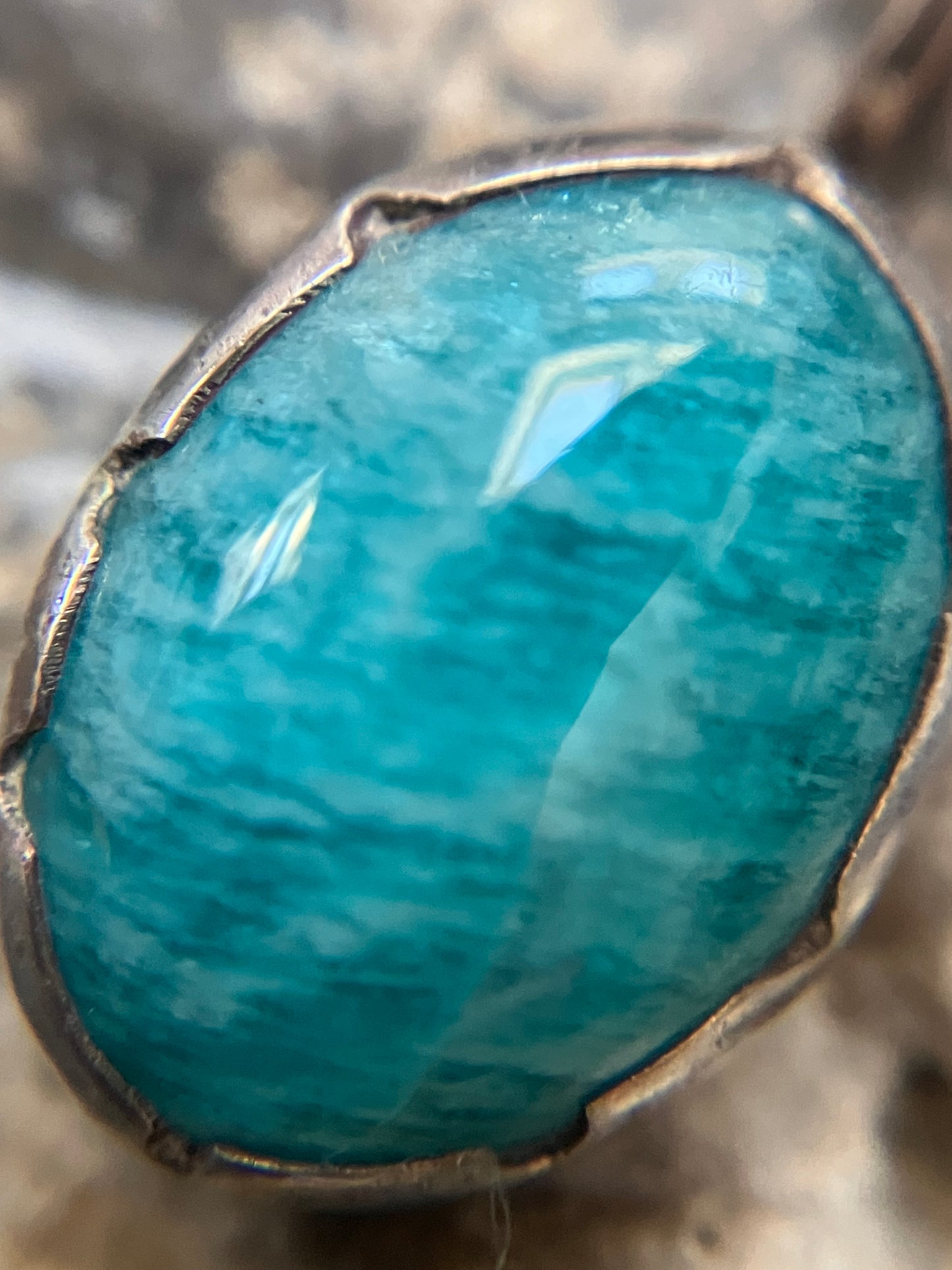 Artisan ‘one off’ handmade amazonite pendant