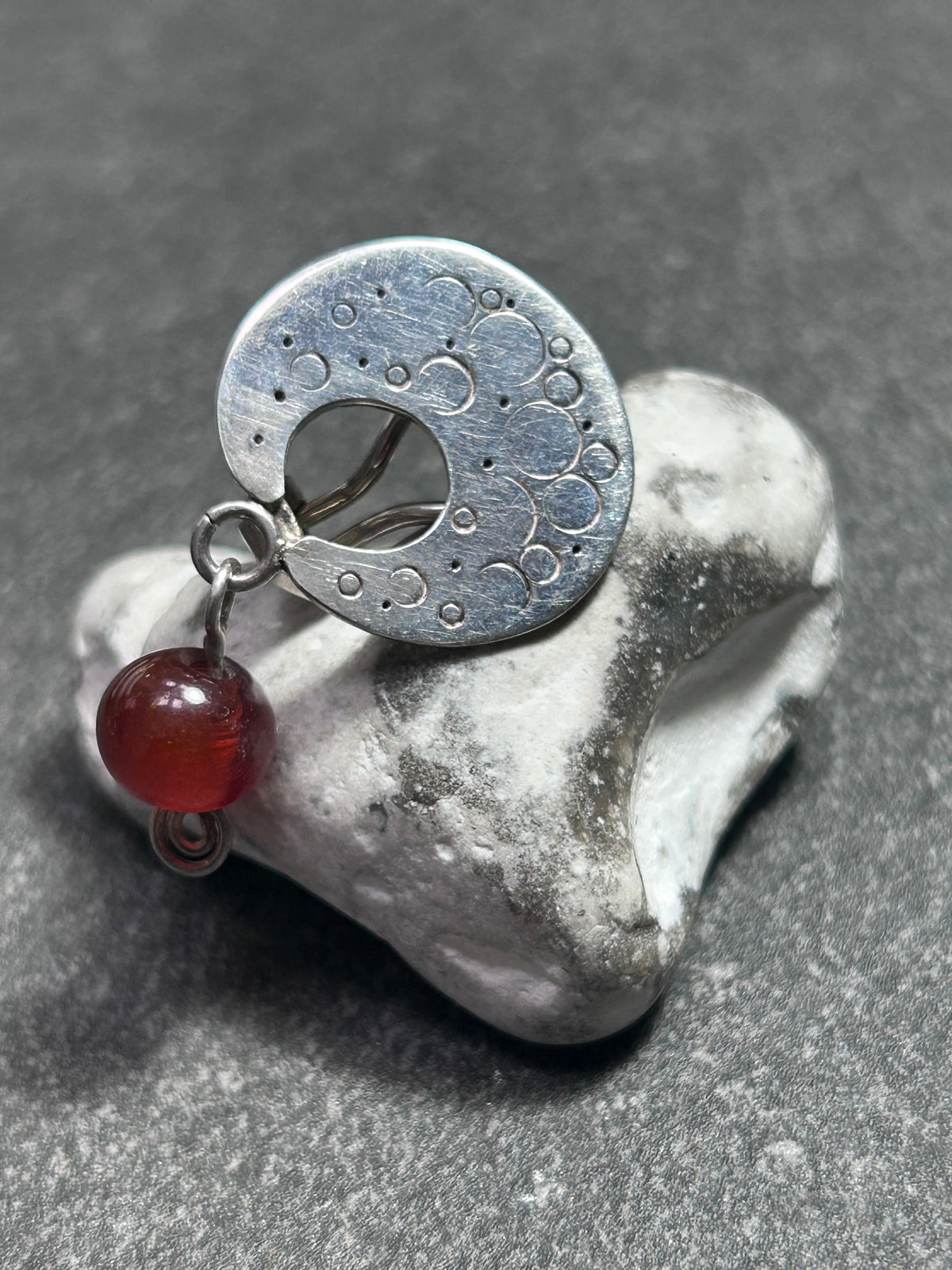 Vintage Sterling Silver & Amber Drop Clip Earrings – Hallmarked London, 1993