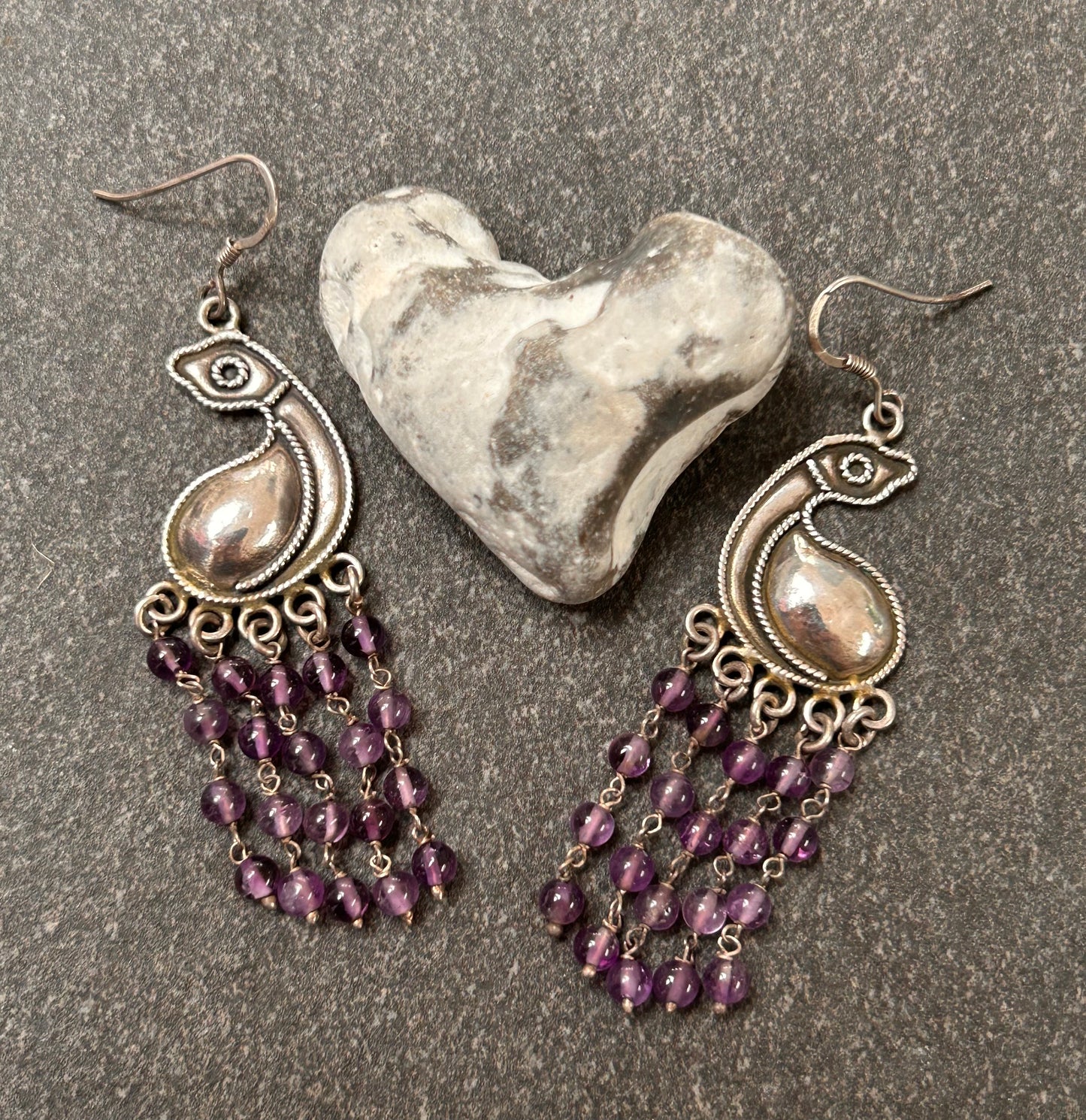 These fantastically fun vintage sterling silver bird earrings