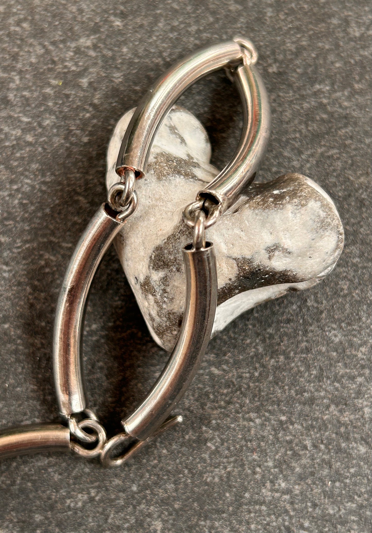 Vintage Sterling Silver Tubular Link Bracelet