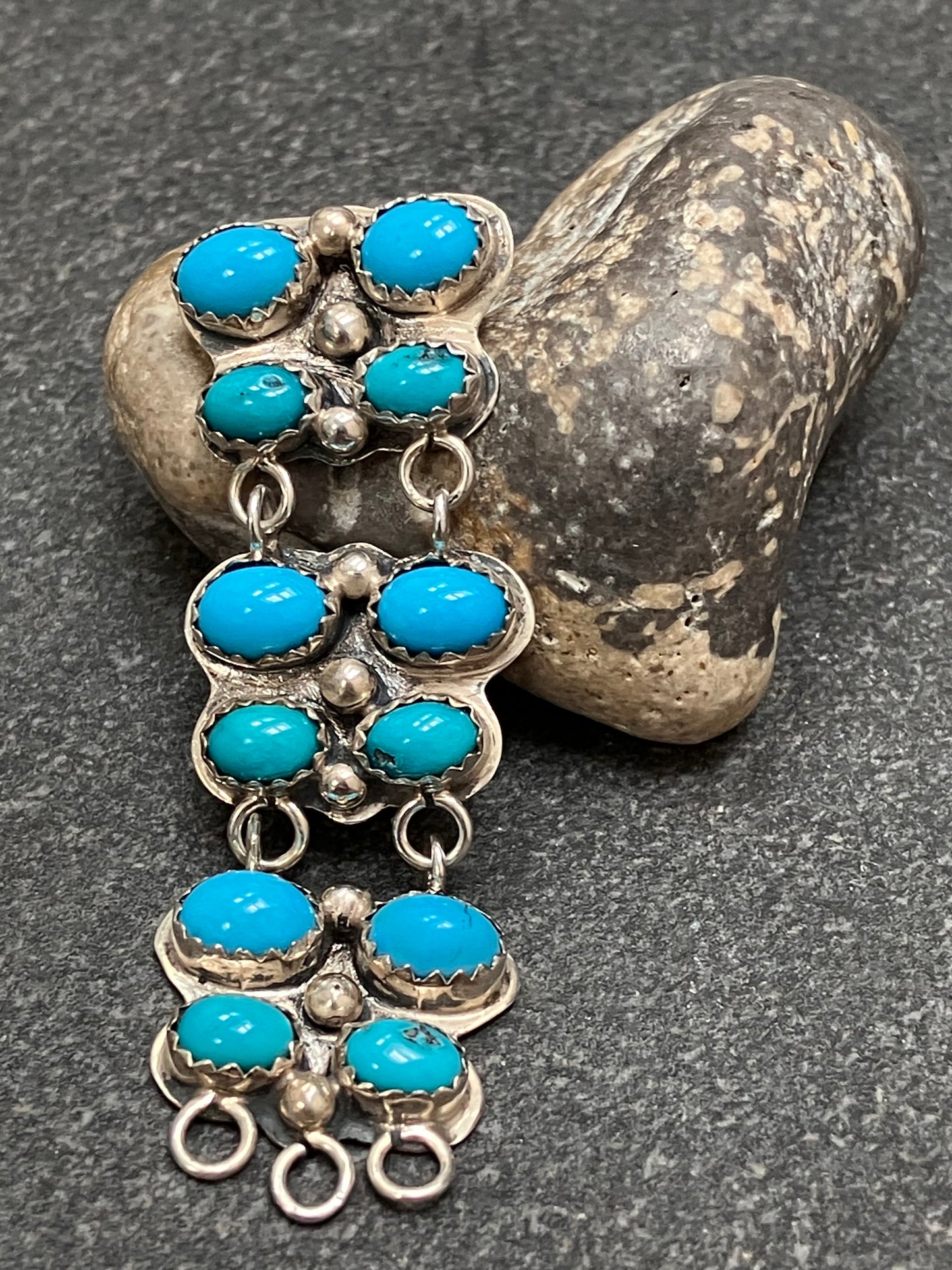 Vintage Native American turquoise earrings by the tribe Zuni