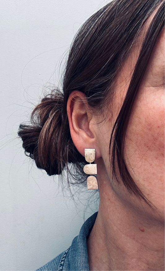Vintage Sterling Silver & Enamel Earrings by Joid Art
