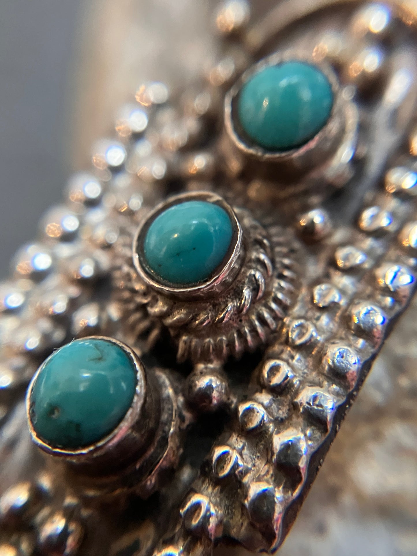 Vintage Tibetan sterling silver and turquoise earrings