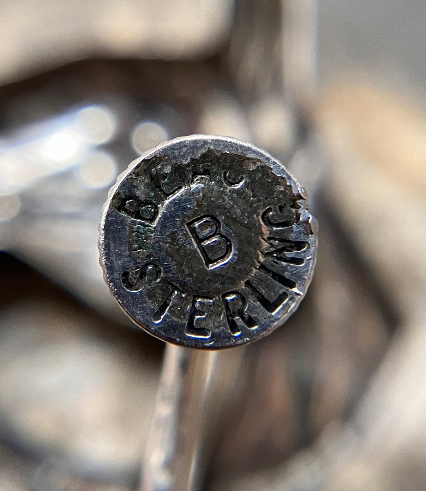 Vintage sterling silver screw earrings.