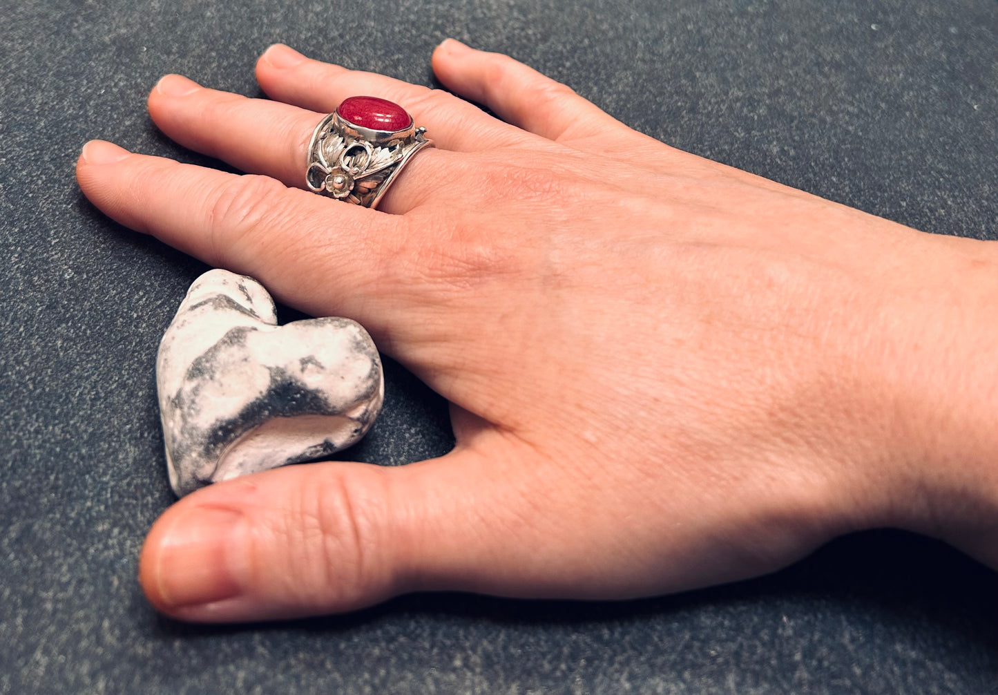Statement Vintage Rhodochrosite Ring