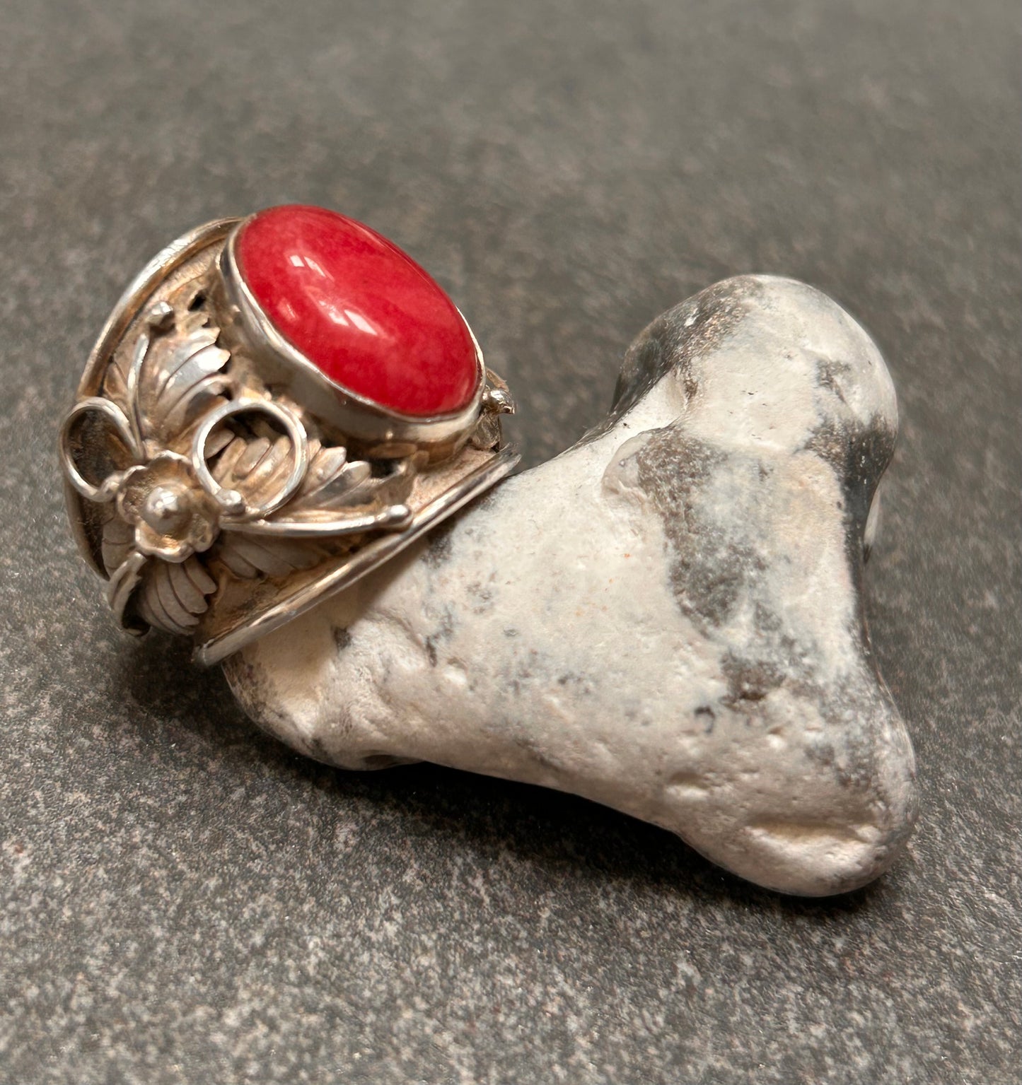 Statement Vintage Rhodochrosite Ring