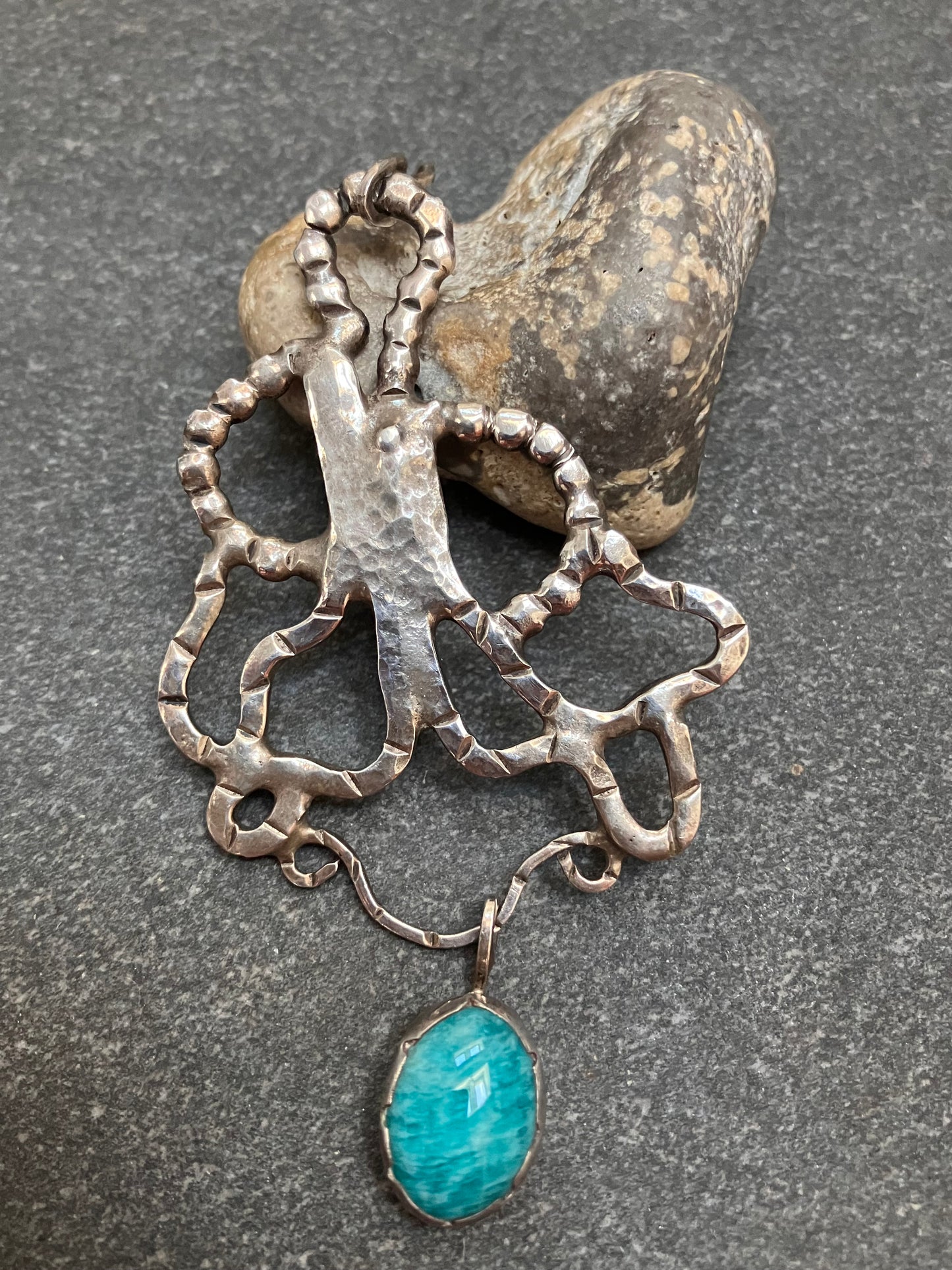 Artisan ‘one off’ handmade amazonite pendant