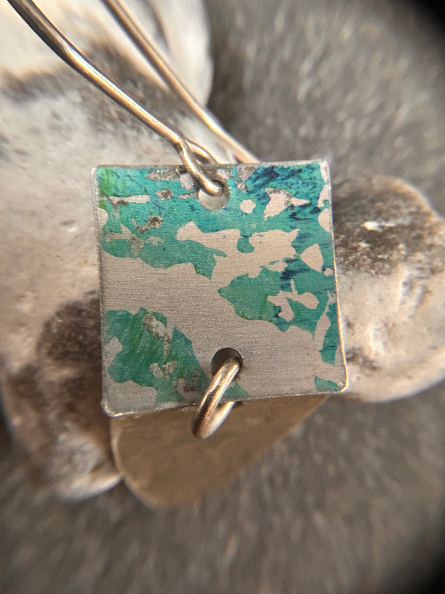 Marbled Aluminium Vintage Earrings