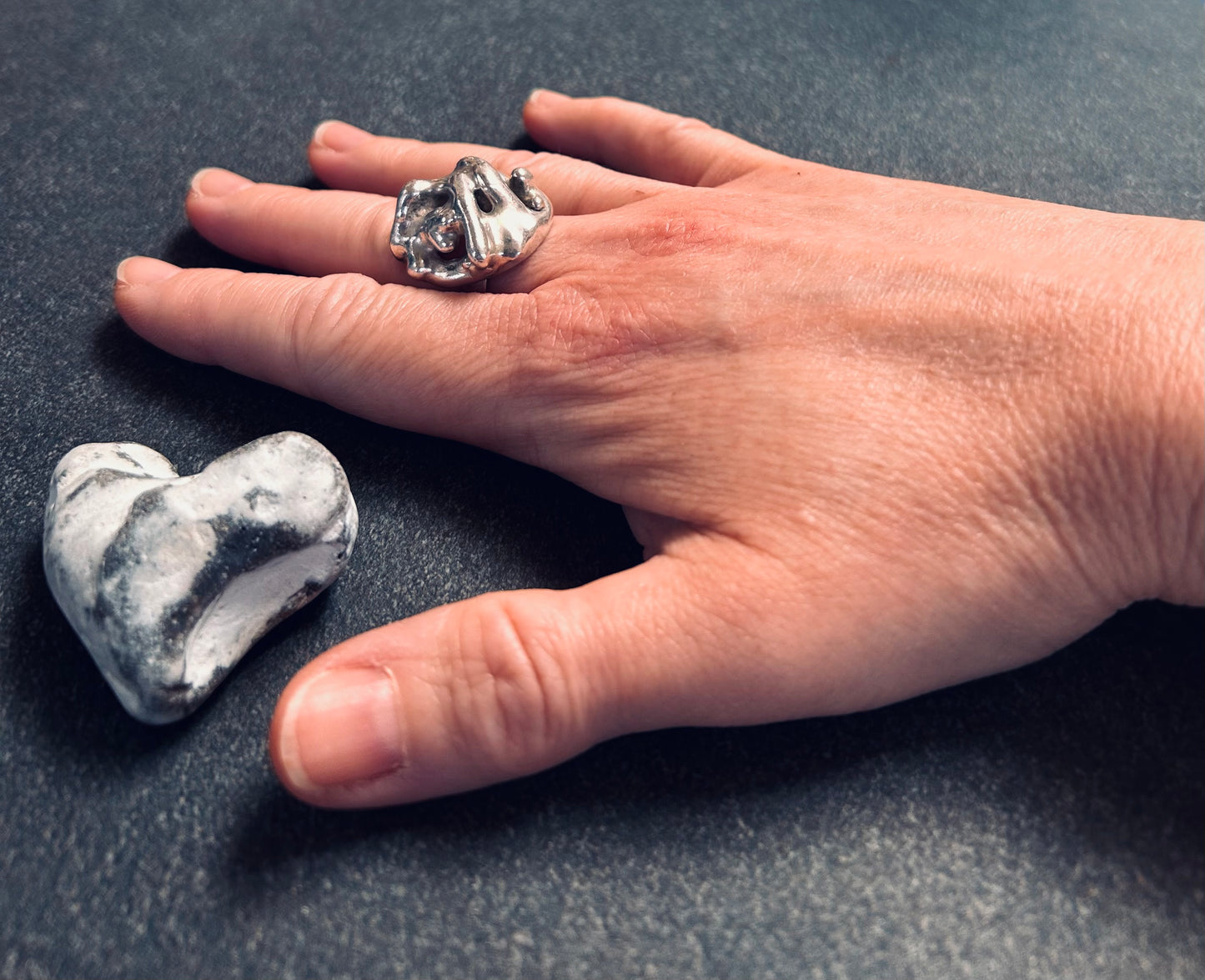 Amazing statement heavy vintage sterling silver ring