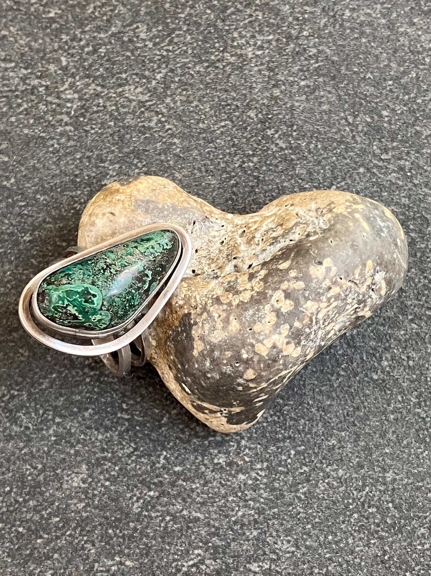 Vintage sterling silver chrysocolla stone ring