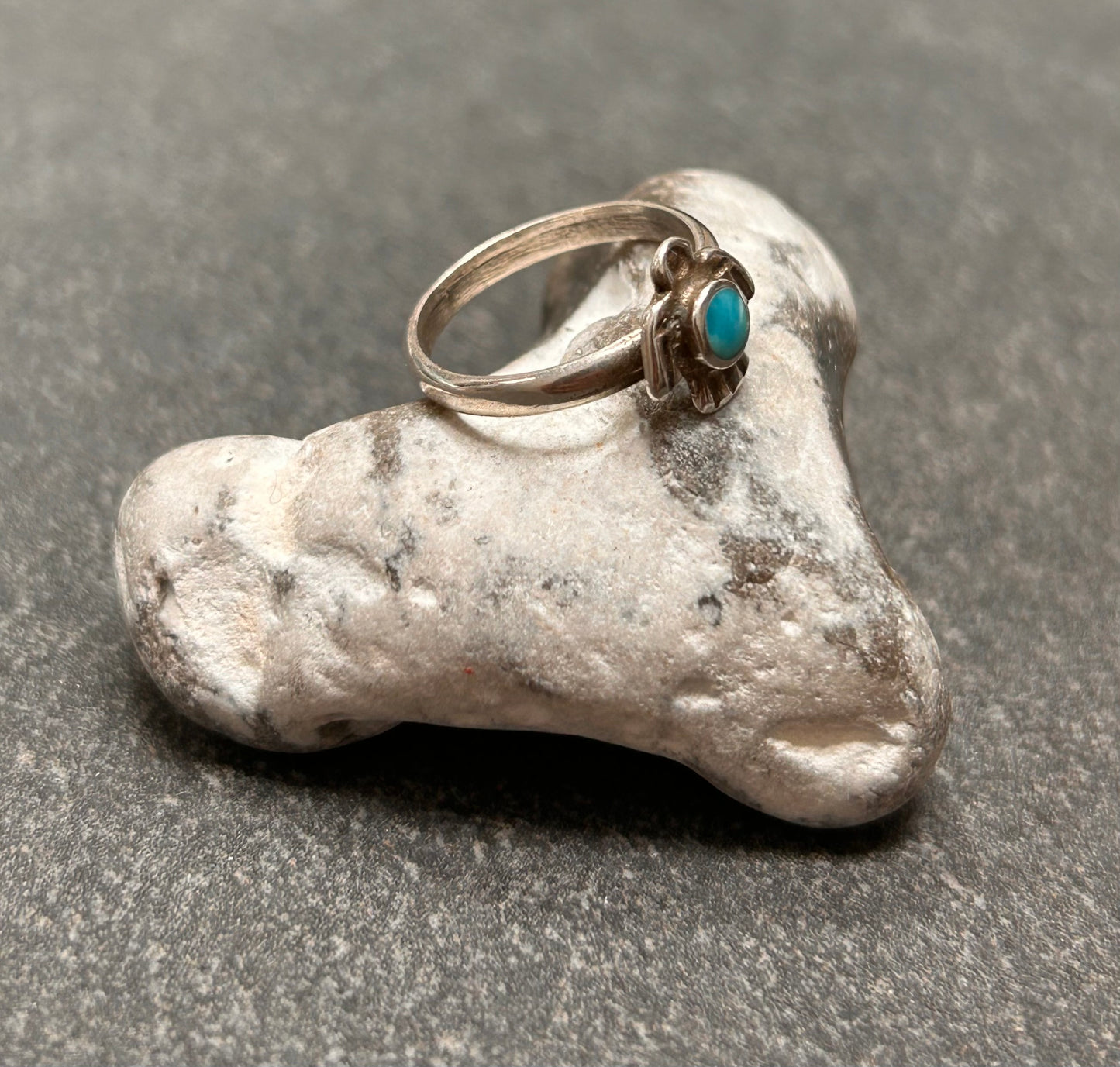 A wonderfully detailed vintage sterling silver Native American Thunderbird ring