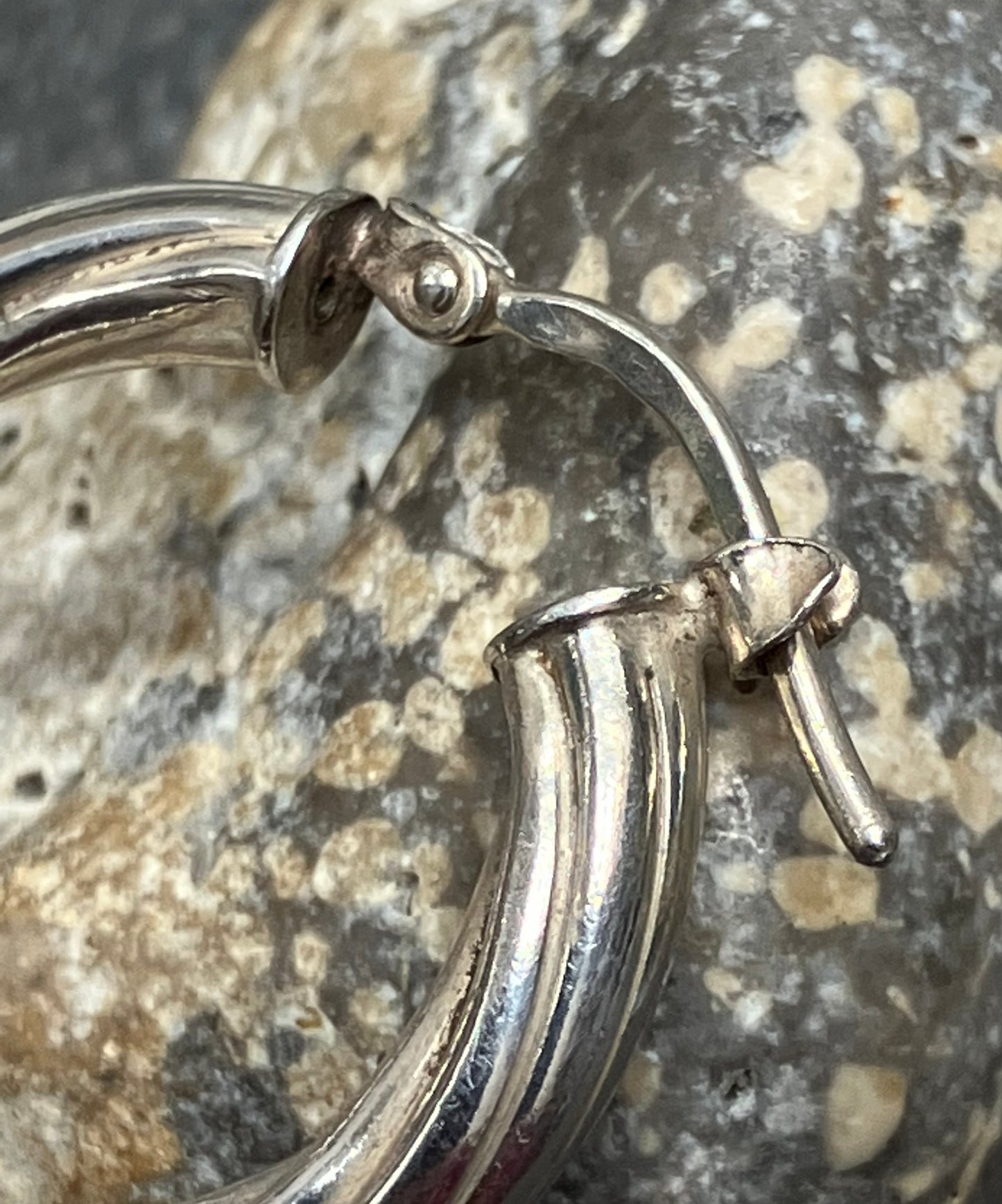 Vintage sterling silver twisted hoops.