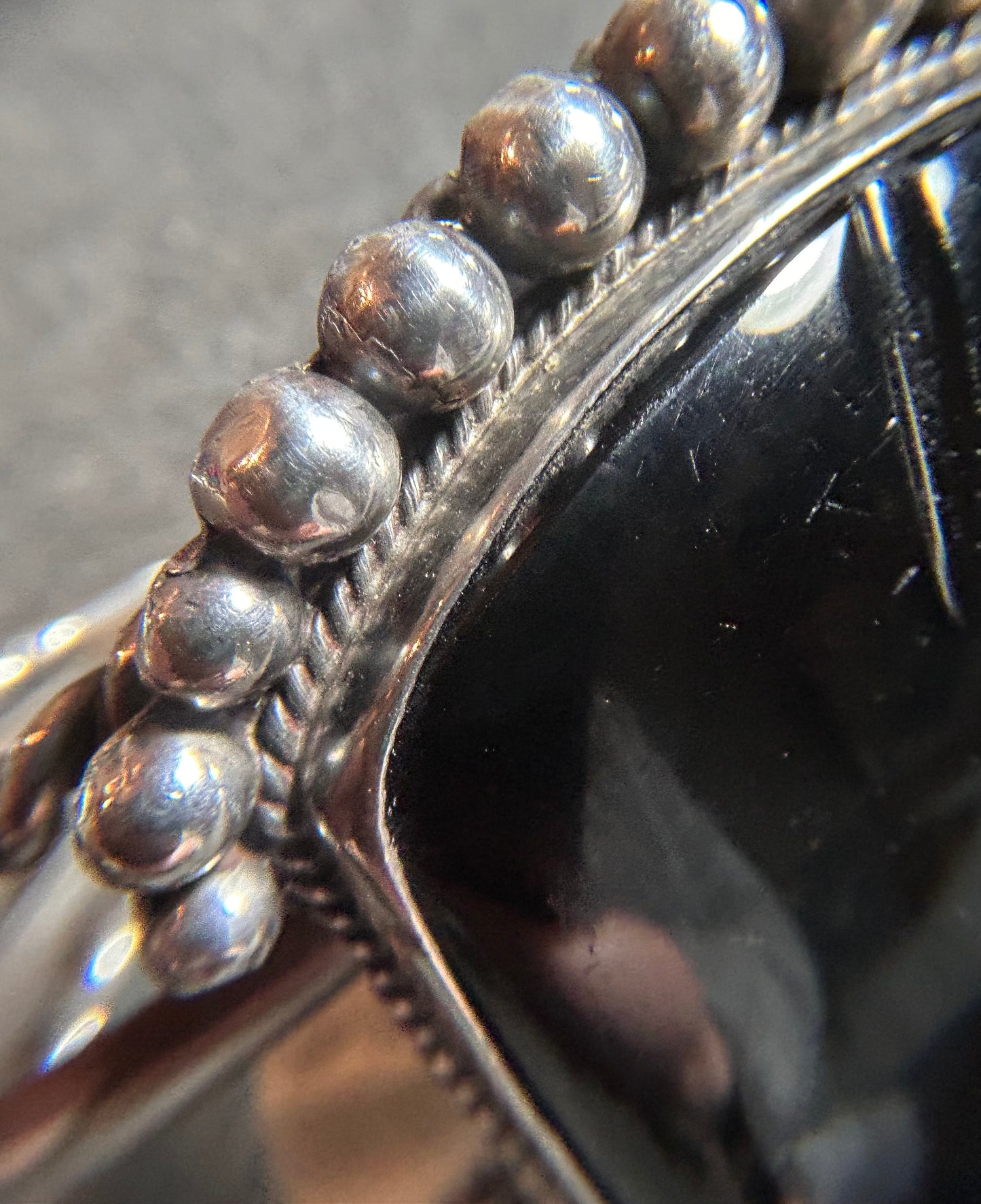 Spectacular Vintage Mexican Sterling Silver Warrior Bangle