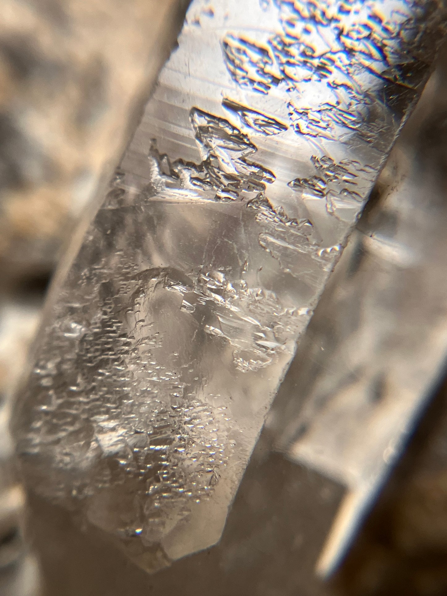 Vintage sterling silver natural raw rock cut crystal pendant.