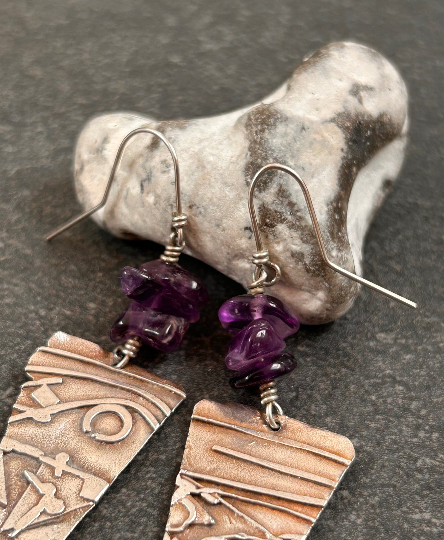 Absolutely unique and beautifully crafted vintage sterling silver artisan earrings