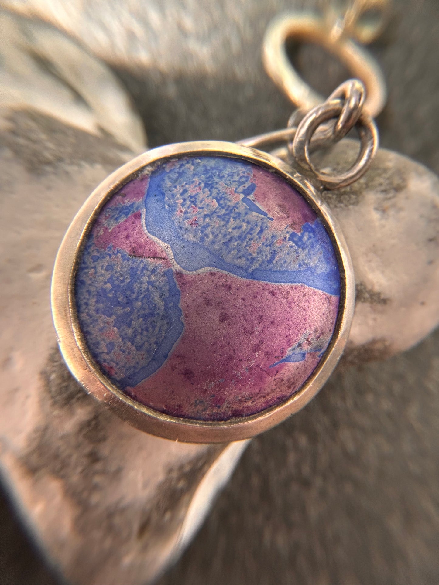 Vintage sterling silver statement drop earrings featuring striking marbled aluminium discs