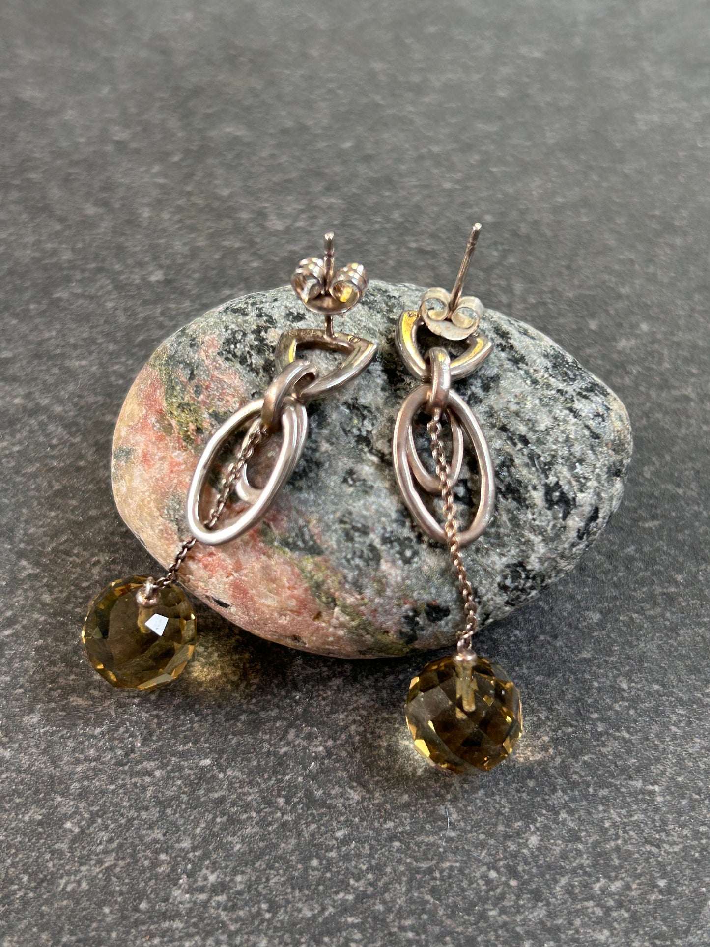 Vintage Sterling Silver Earrings with Autumn Charm