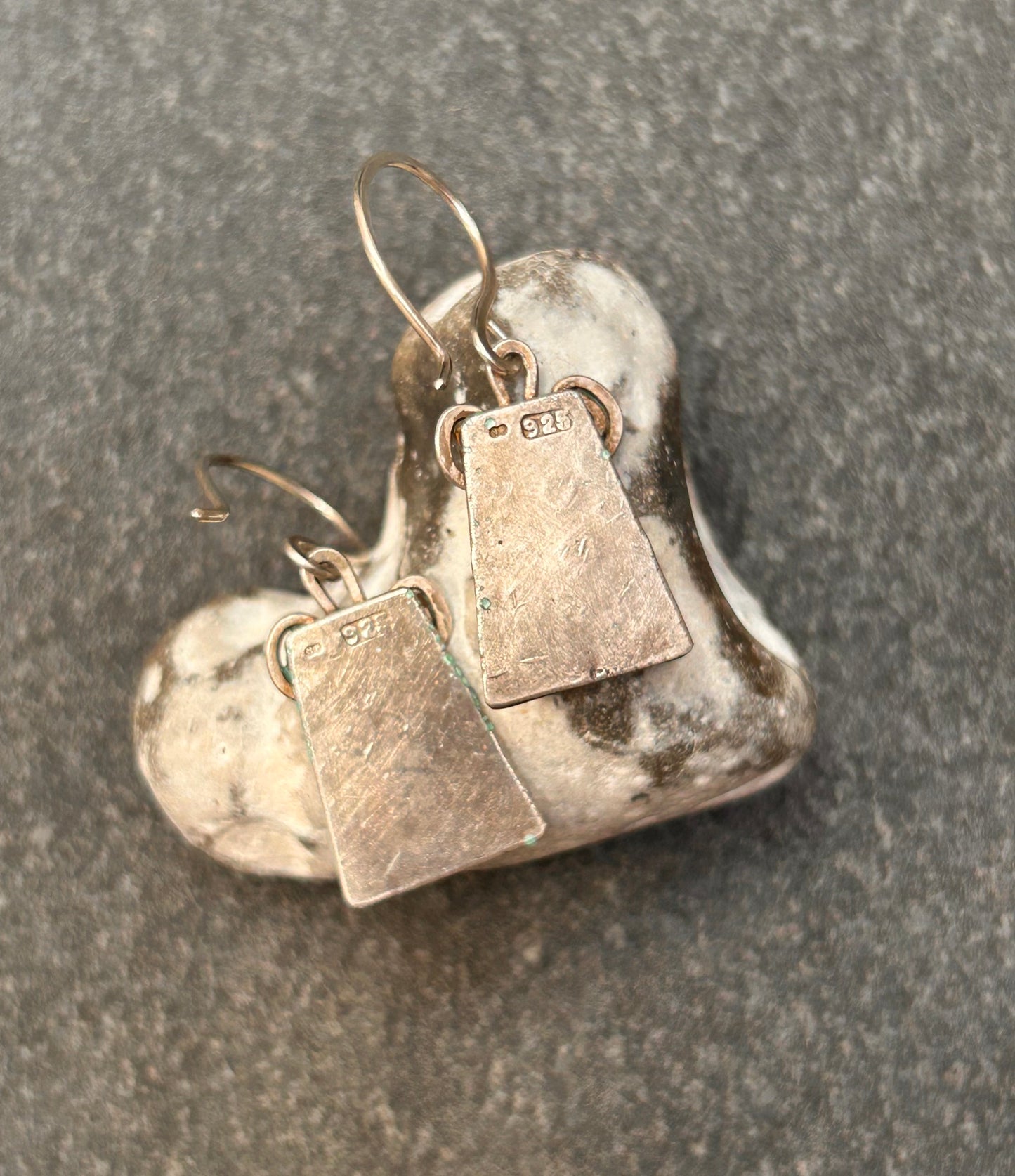 Beautiful vintage sterling silver artisan earrings with wonderful handcrafted detail.