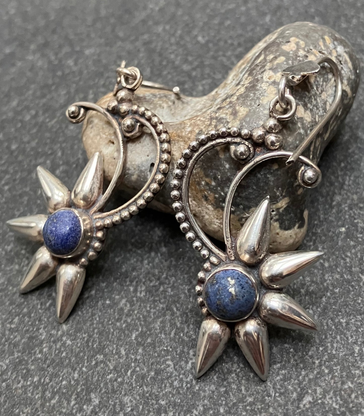 Vintage Sterling silver and lapis earrings.