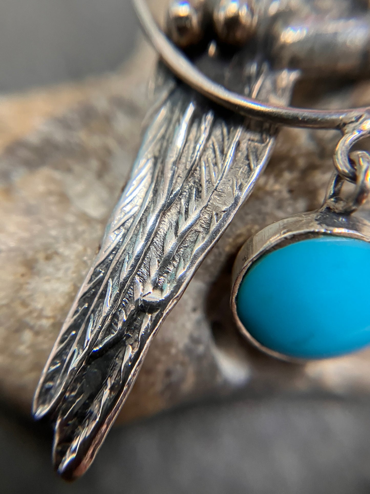 Absolutely super fun vintage sterling silver Native American parrot earrings!