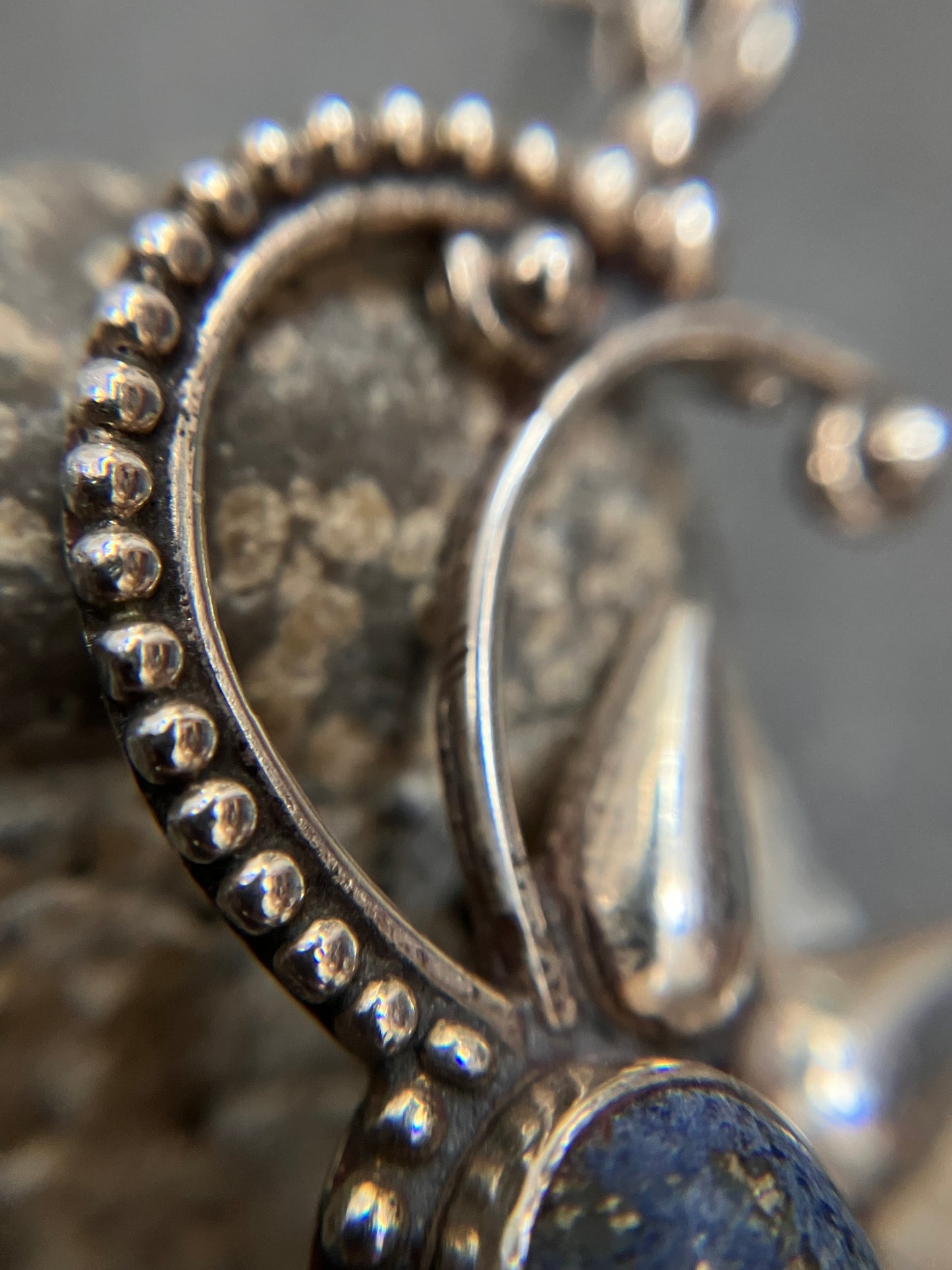 Vintage Sterling silver and lapis earrings.