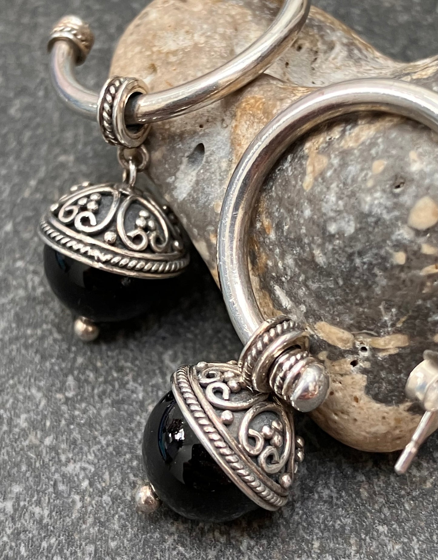 Vintage sterling silver hoops.