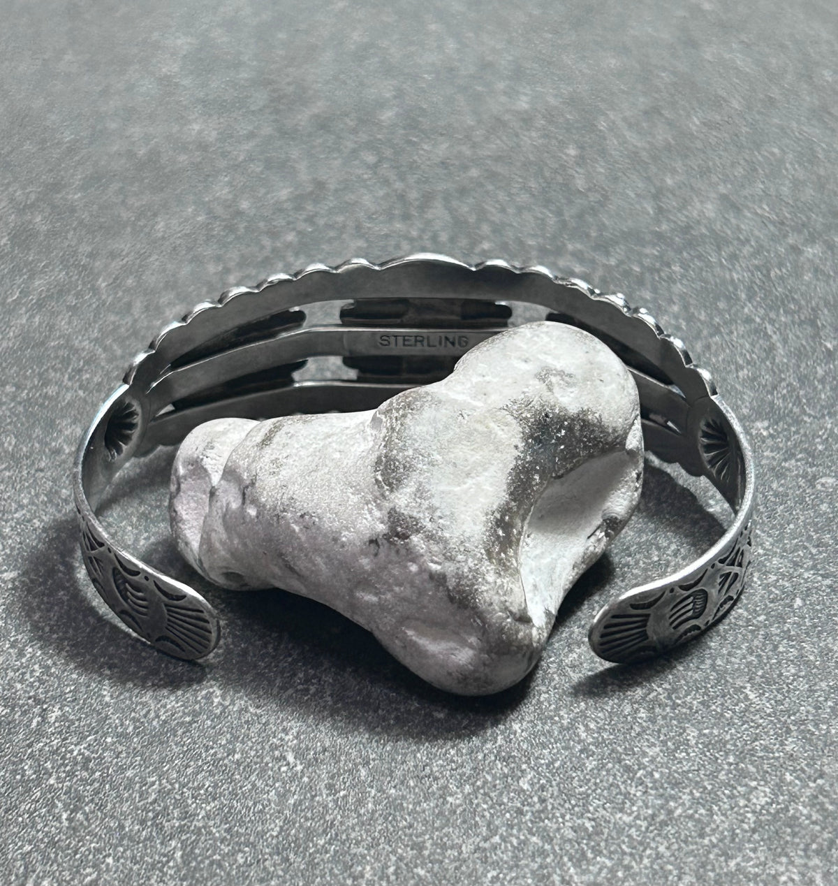 Vintage Sterling Silver & Turquoise Native American Statement Cuff