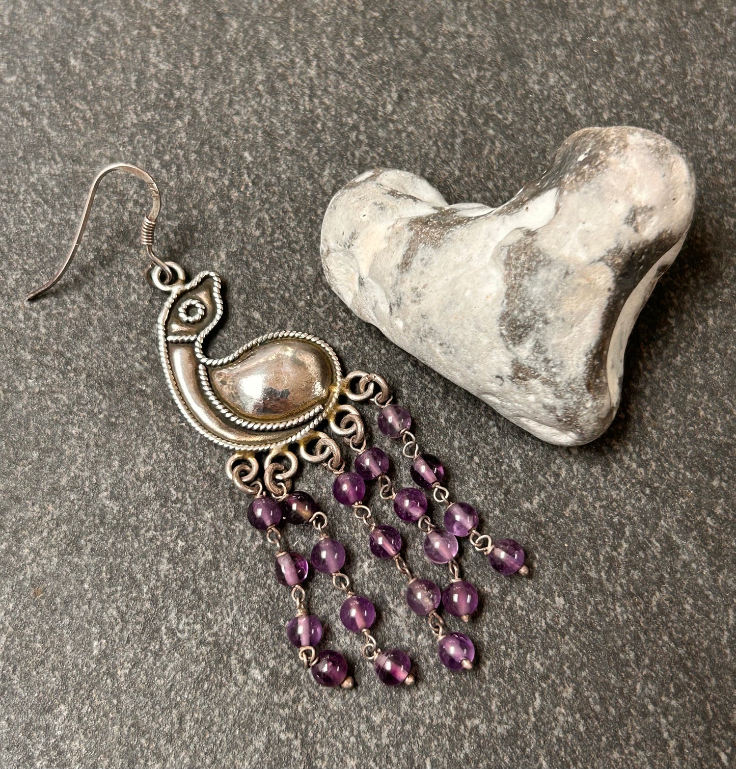 These fantastically fun vintage sterling silver bird earrings