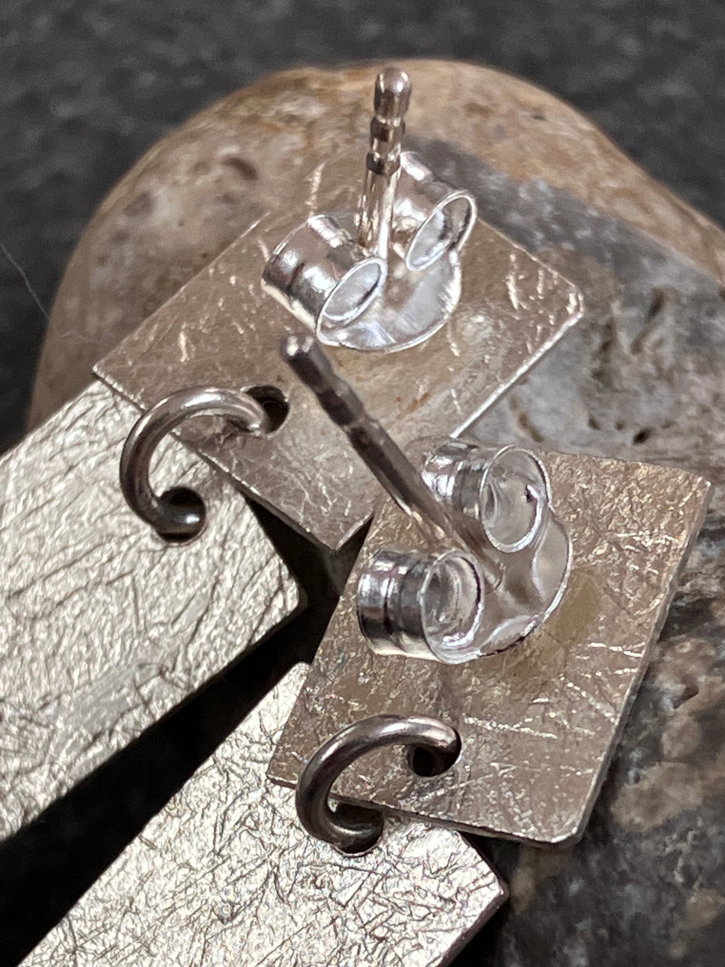 Vintage sterling silver artisan earrings.