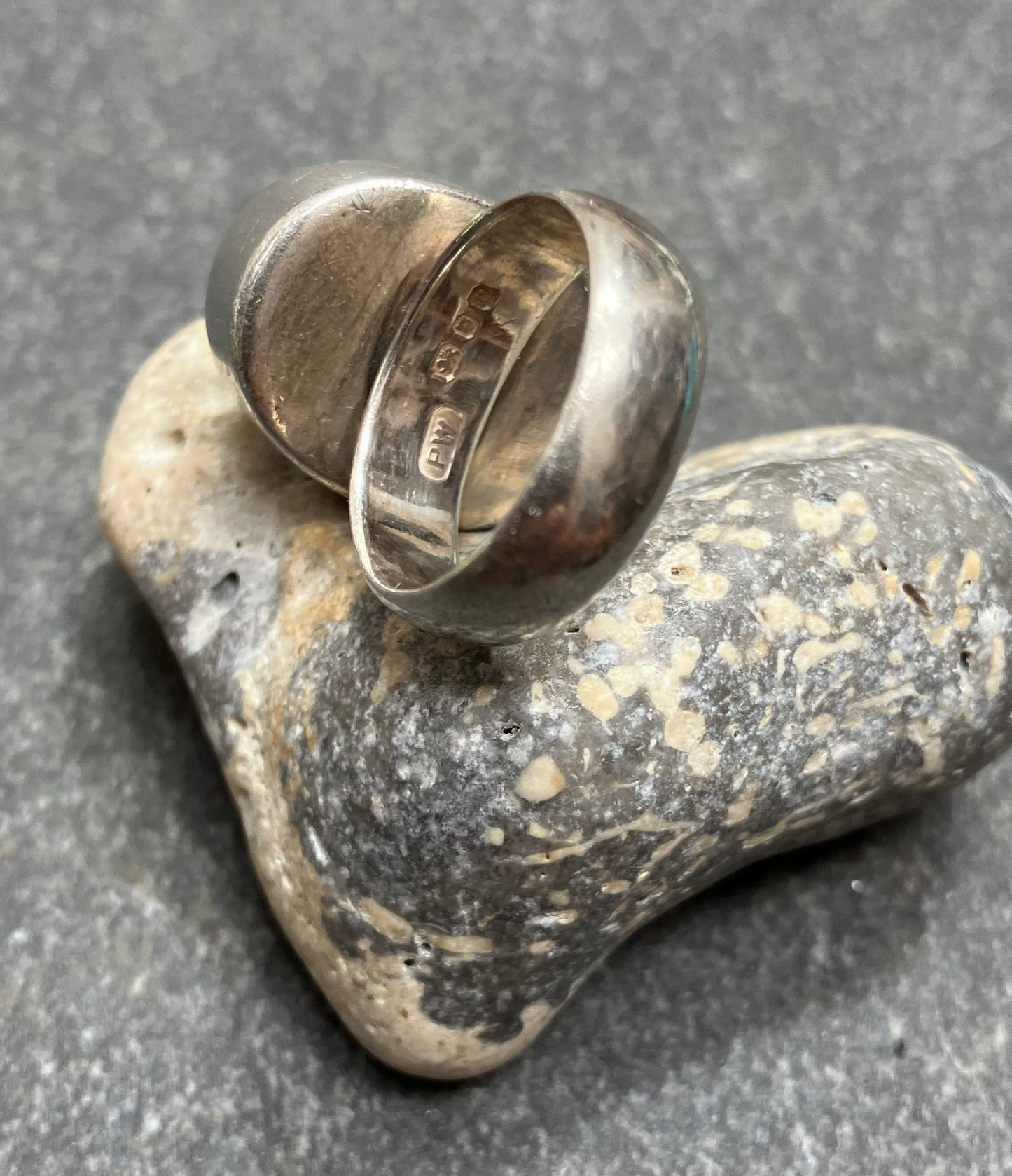 Vintage sterling silver and natural quartz ring. 1972-73