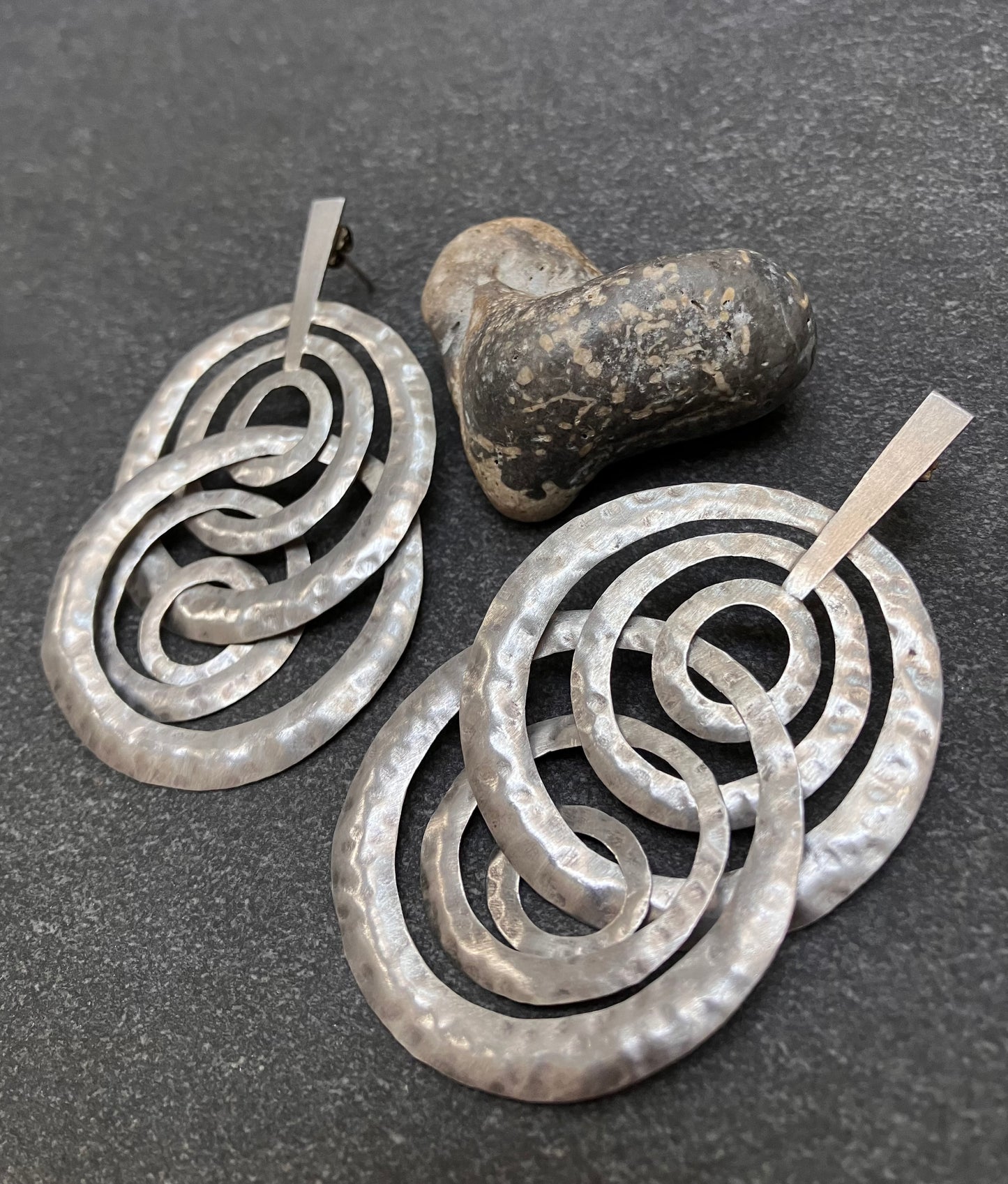 Absolutely spectacular statement ‘one of a kind’ artisan sterling silver earrings.