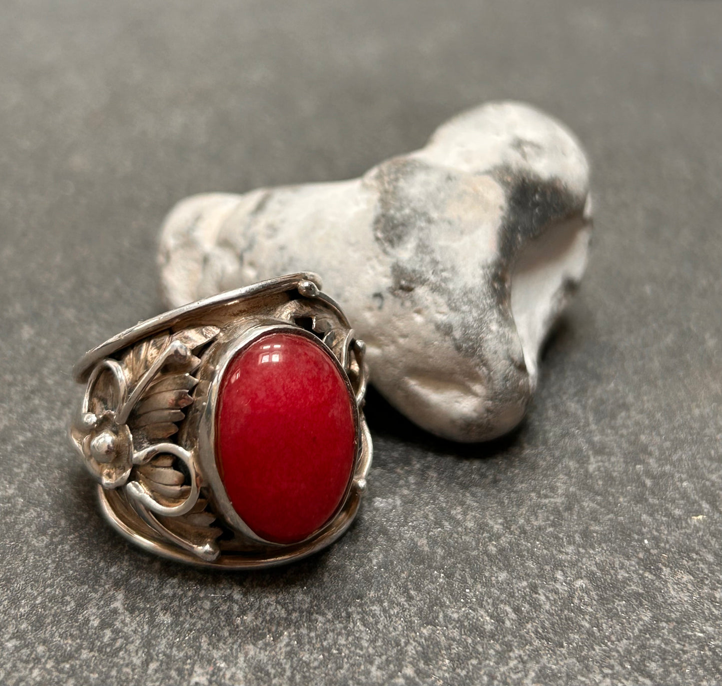 Statement Vintage Rhodochrosite Ring