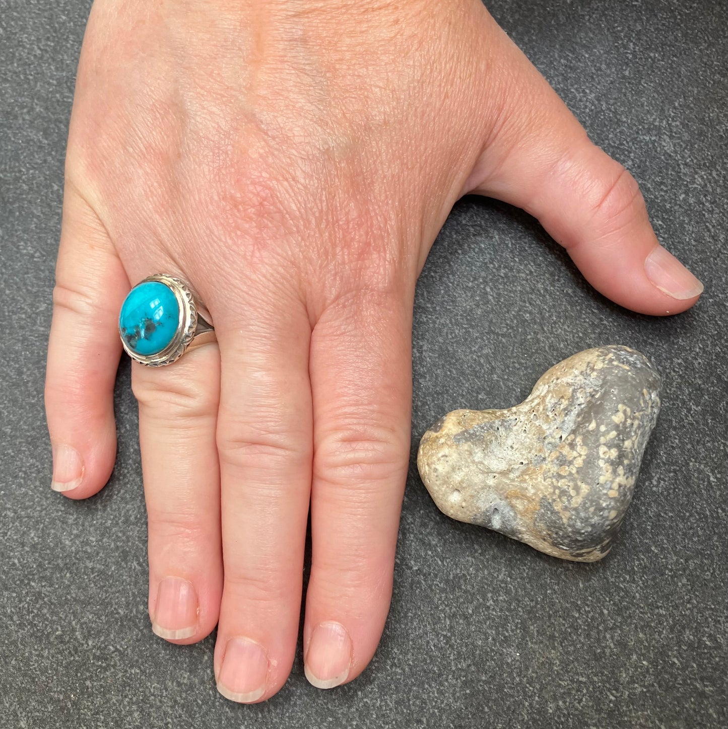 Vintage sterling silver and Turqurenite ring