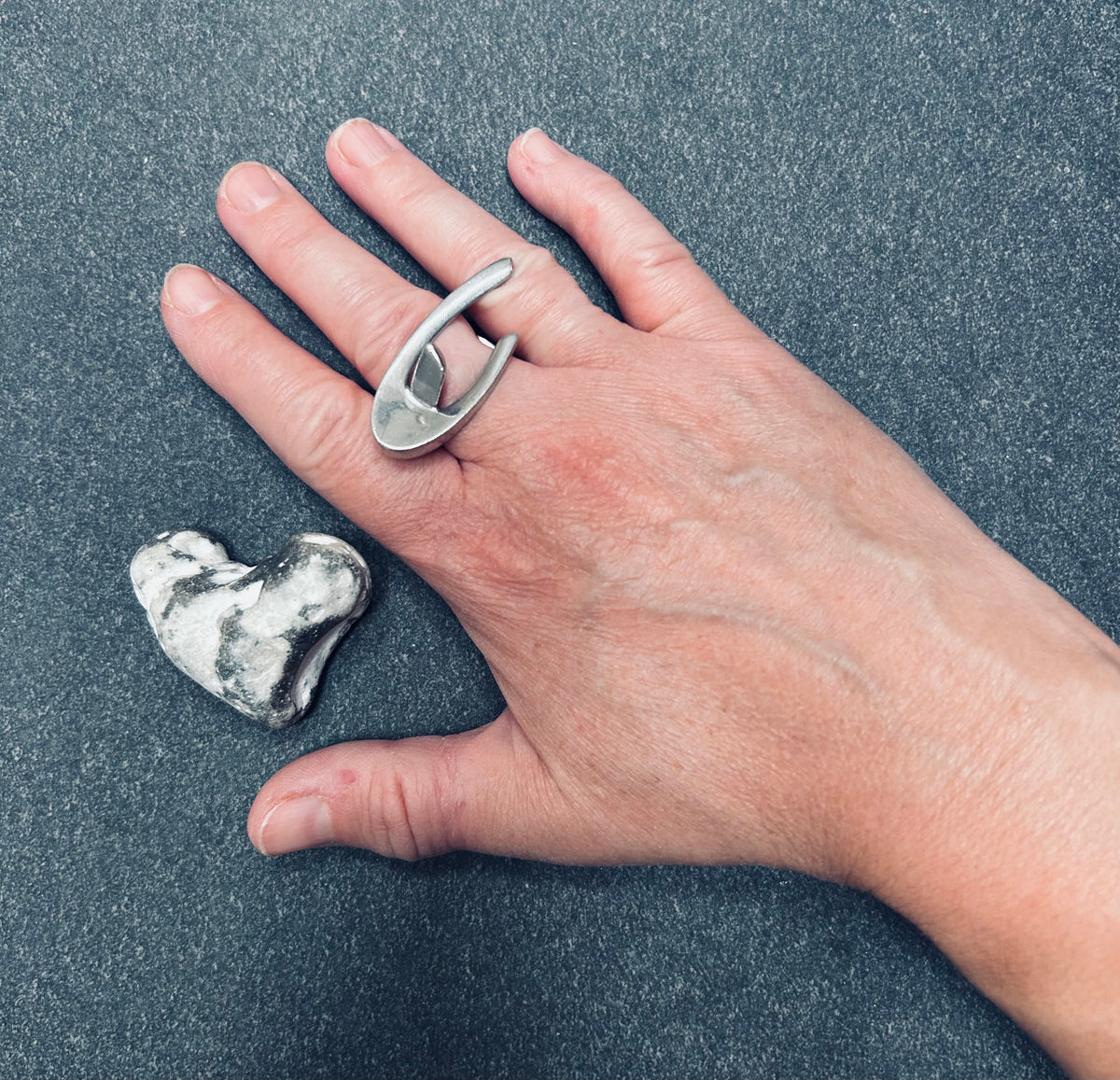 A striking vintage sterling silver statement ring, beautifully sculptural and full of character.