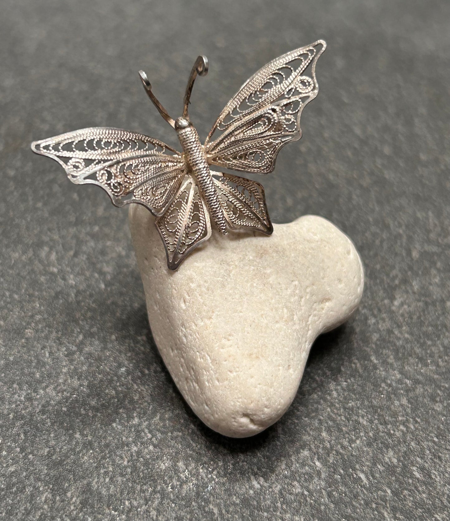 🦋 Vintage Sterling Silver Filigree Butterfly Brooch 🦋