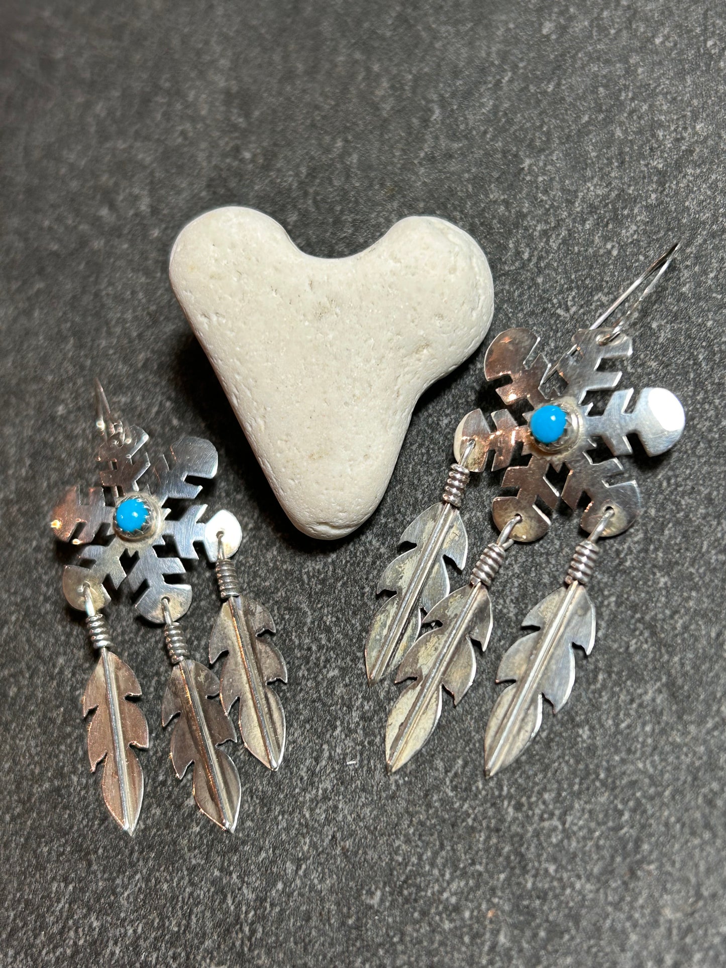 Special Customer Order         Karen Jennings                                Vintage Native American Snowflake and feather earrings.