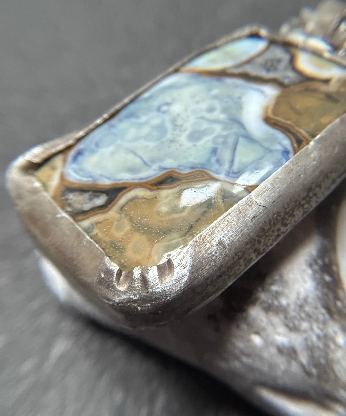 Artisan Sterling Silver King Cobra Stone Pendant