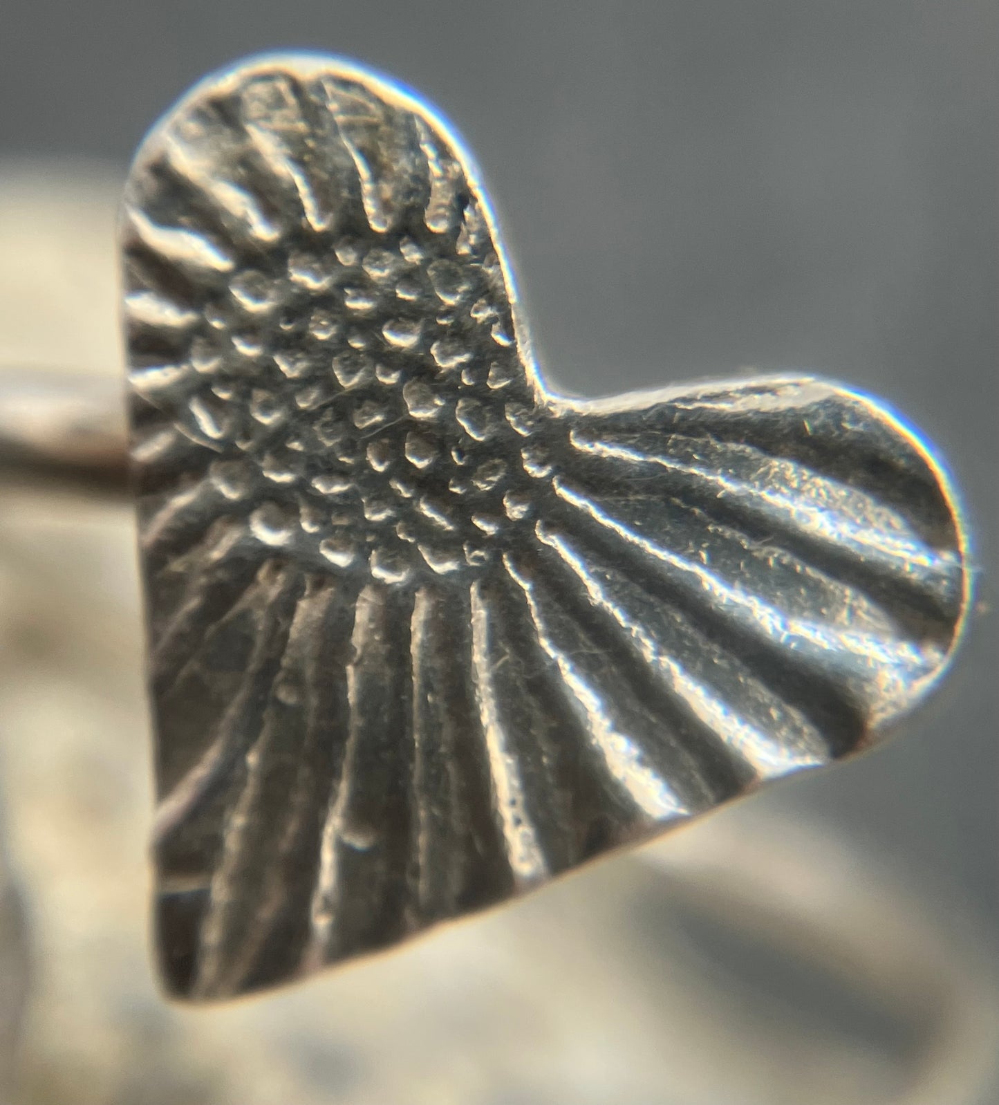 Vintage artisan two heart ring