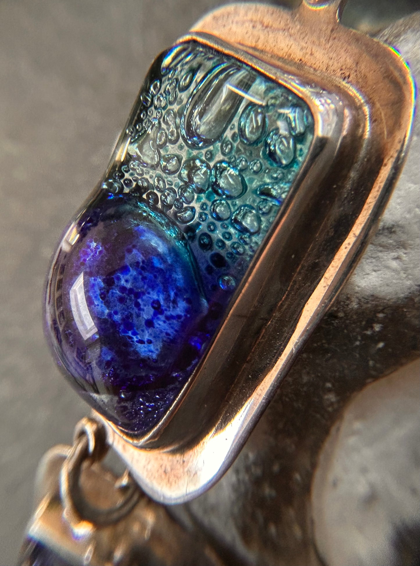 An absolutely fabulous vintage artisan glass bracelet.