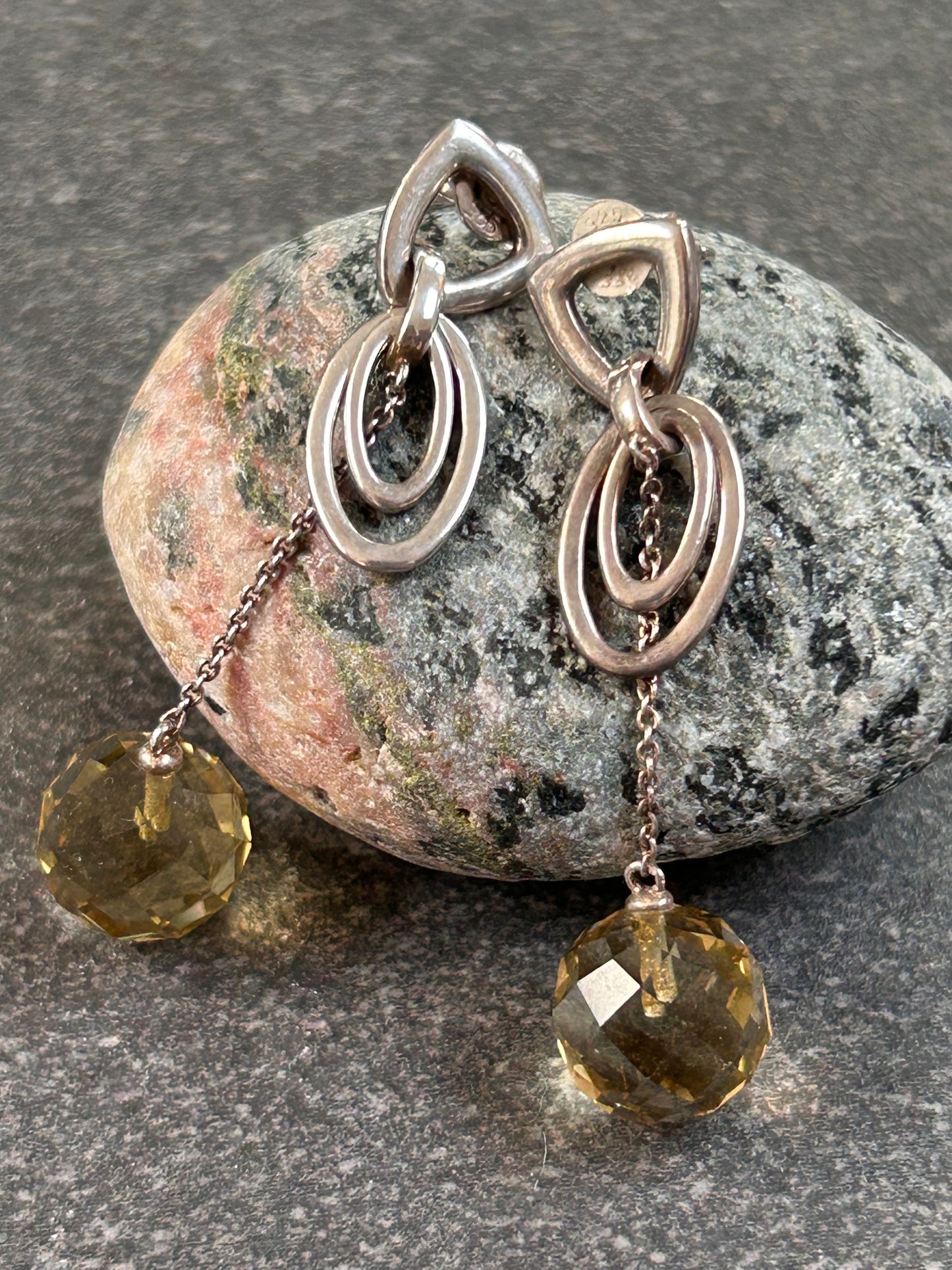 Vintage Sterling Silver Earrings with Autumn Charm