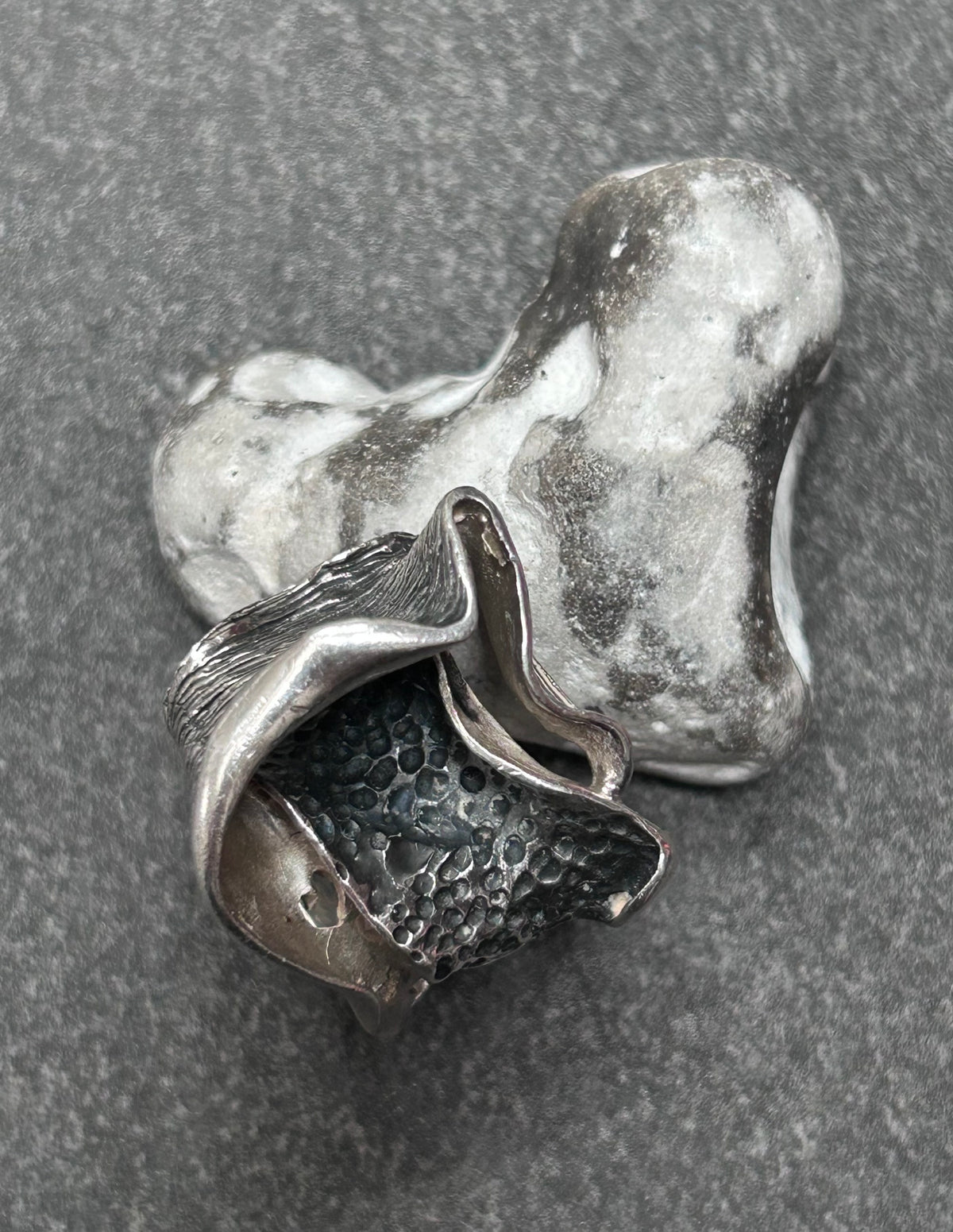 Wonderfully distinctive, sculptural vintage sterling ring.