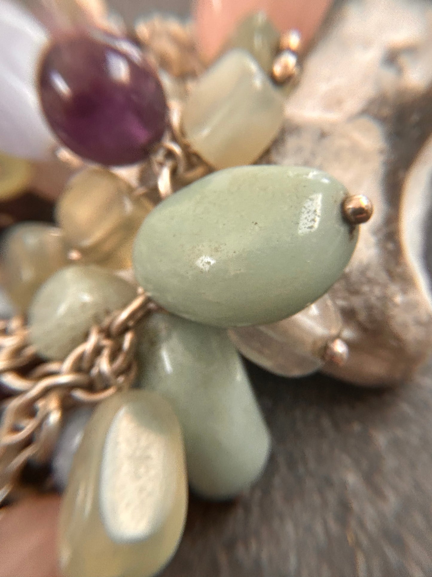 Unique vintage Multi-Gemstone and Sterling Silver Bracelet