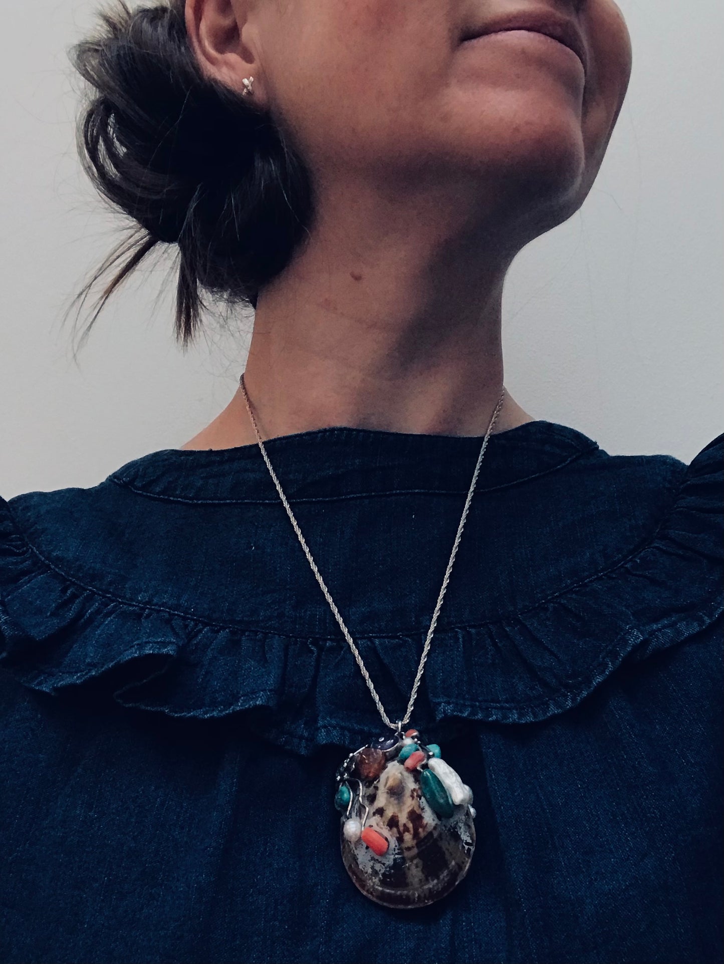 Utterly unique artisan handmade vintage pendant.