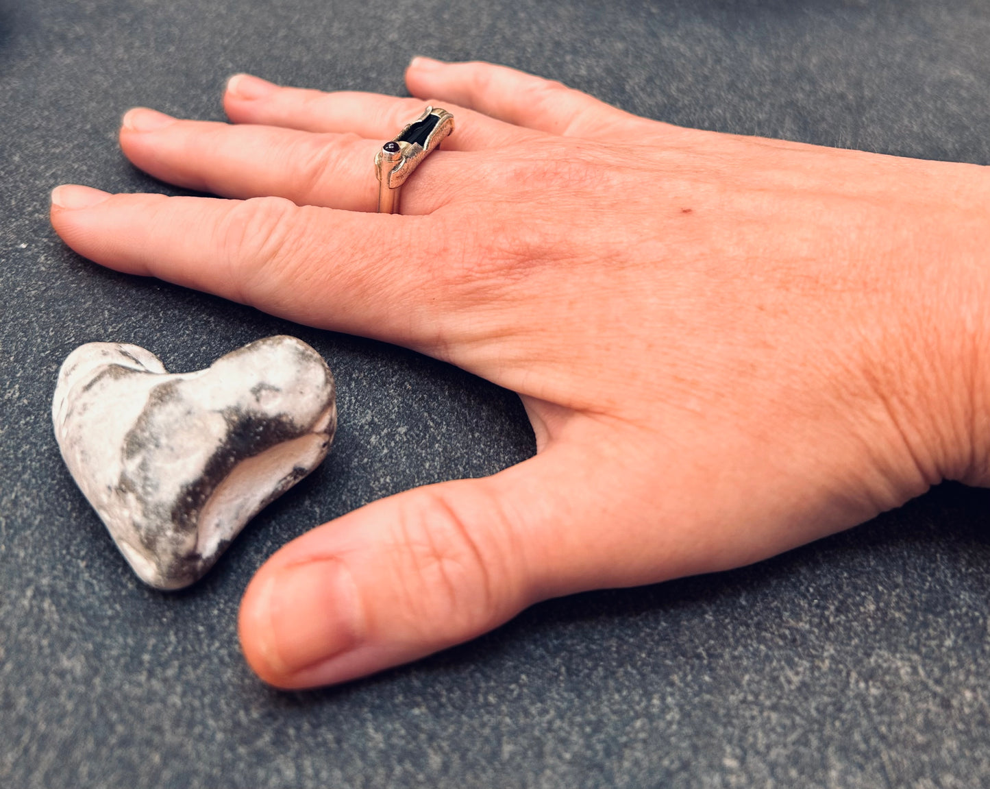 An absolutely exceptional vintage artisan sterling silver ring