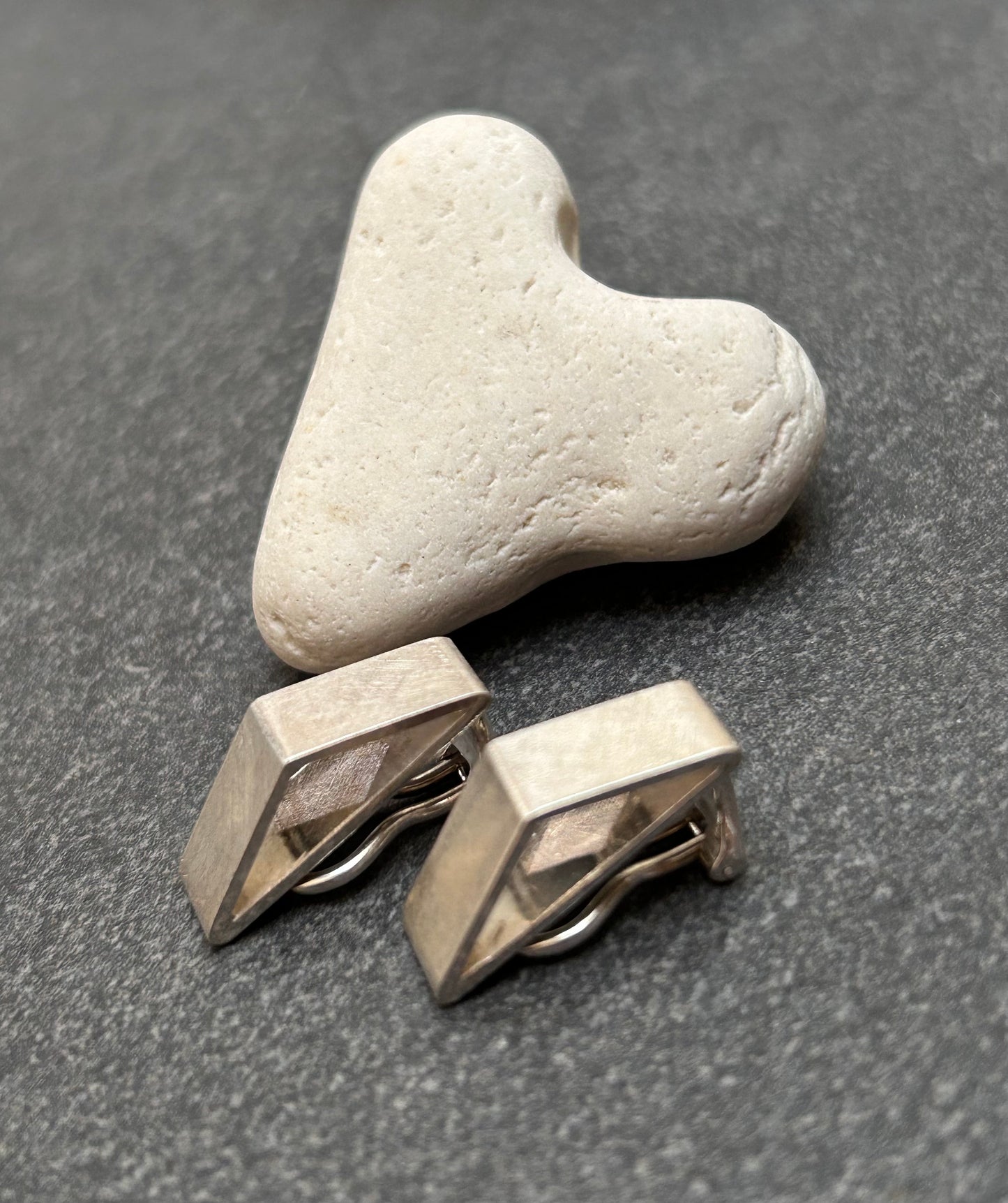 Exquisite pair of vintage Danish sterling silver clip earrings