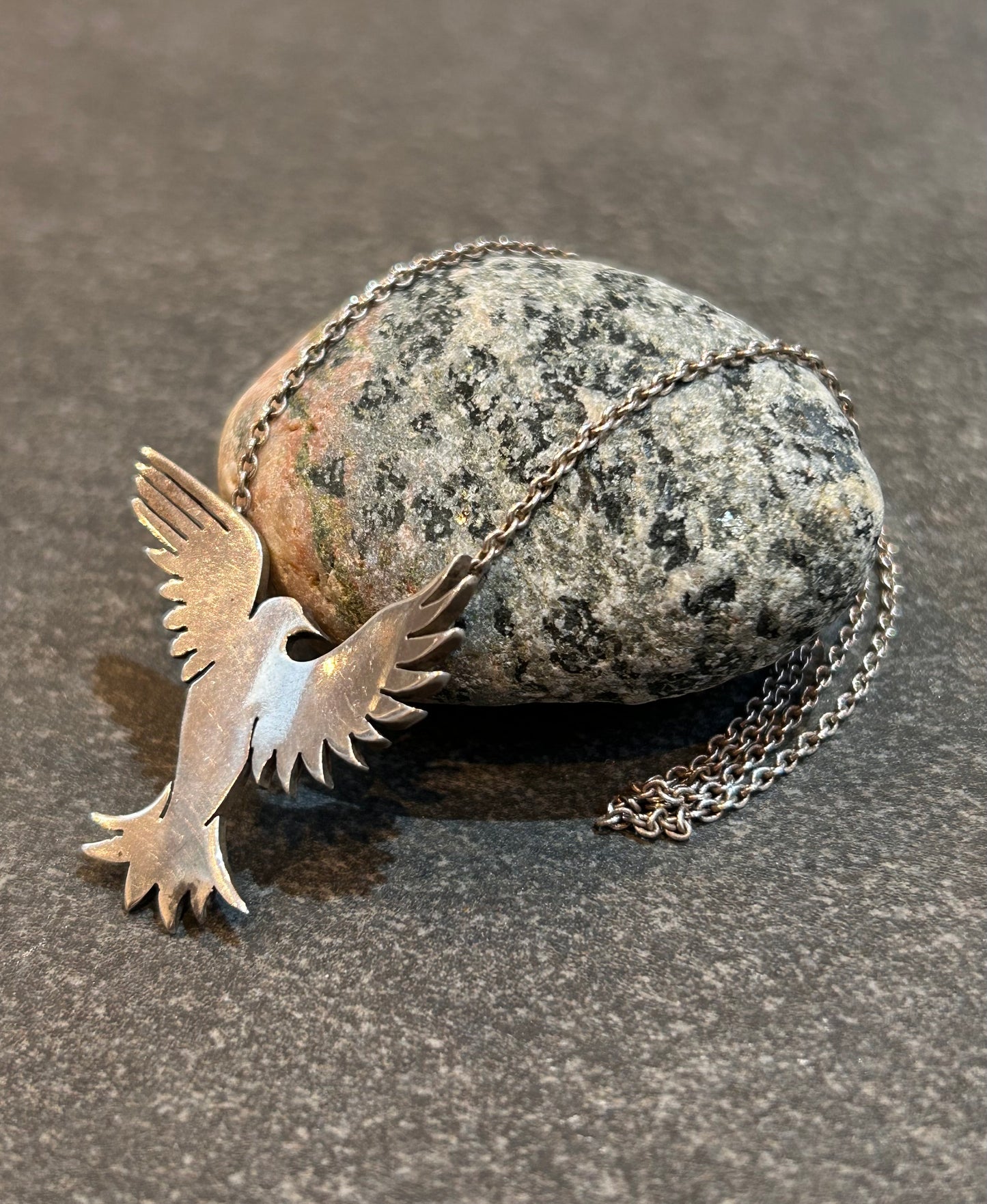 Vintage 1974 Sterling Silver Bird Pendant.